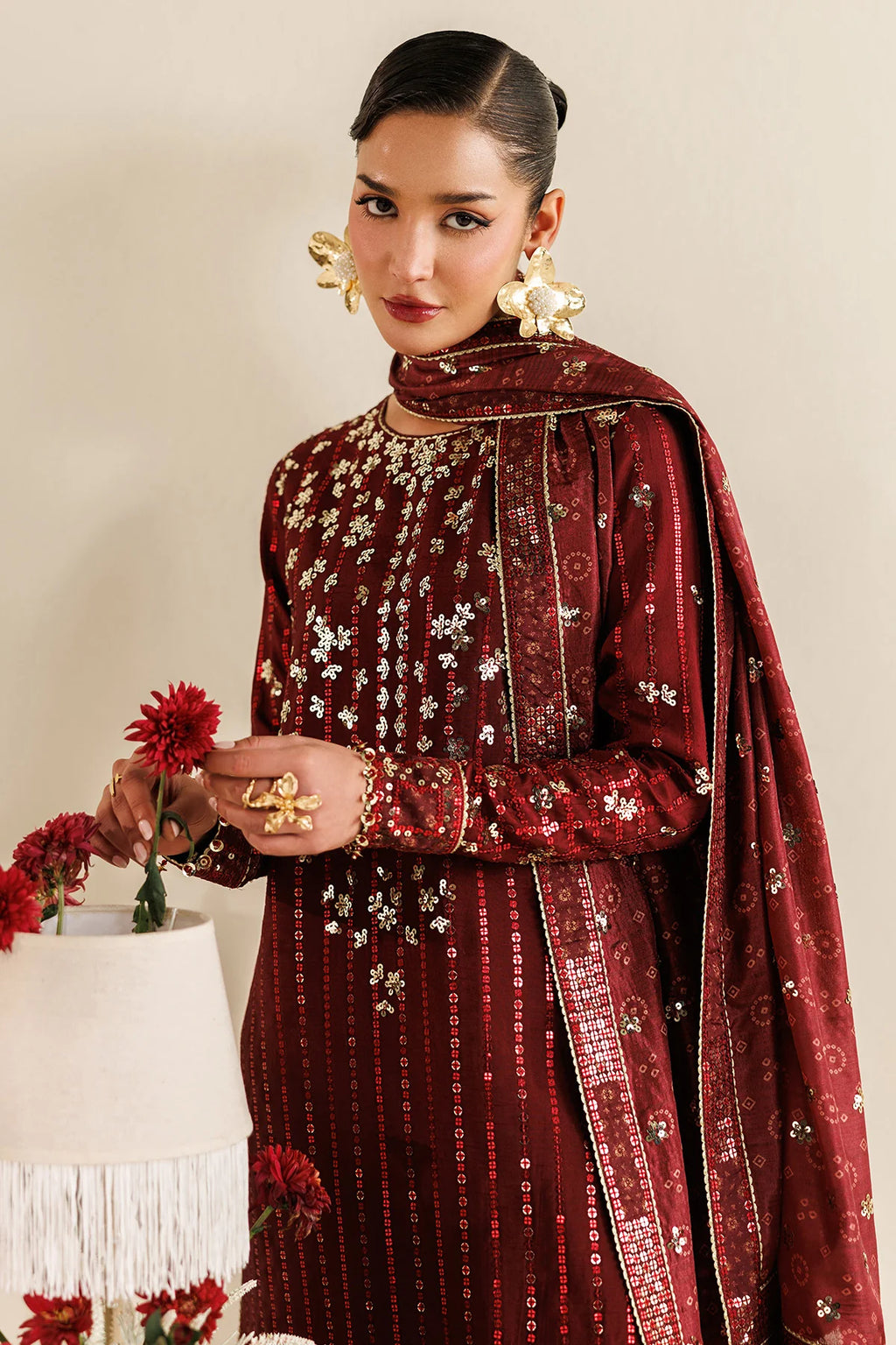 Jazmin - Embroidered Raw Silk UR-7070