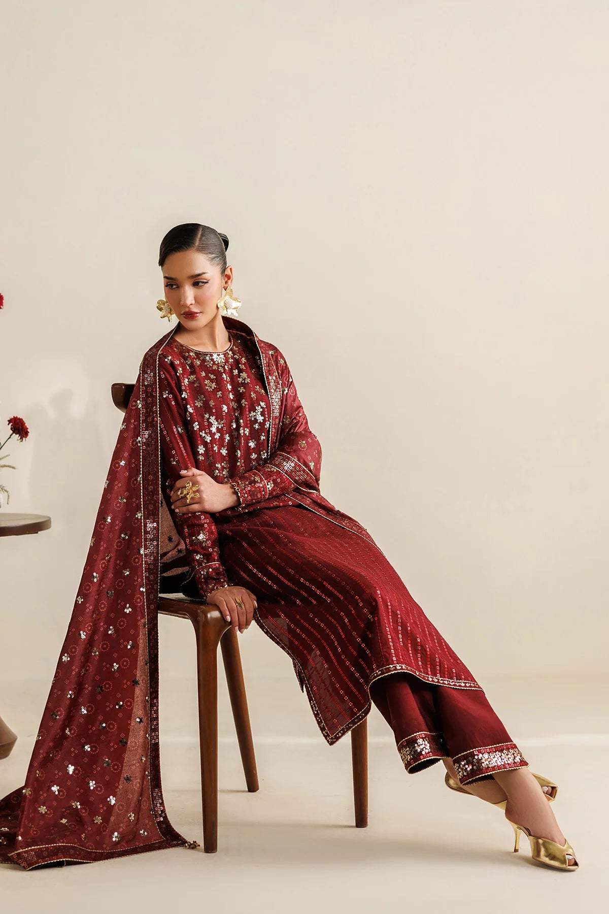 Jazmin - Embroidered Raw Silk UR-7070
