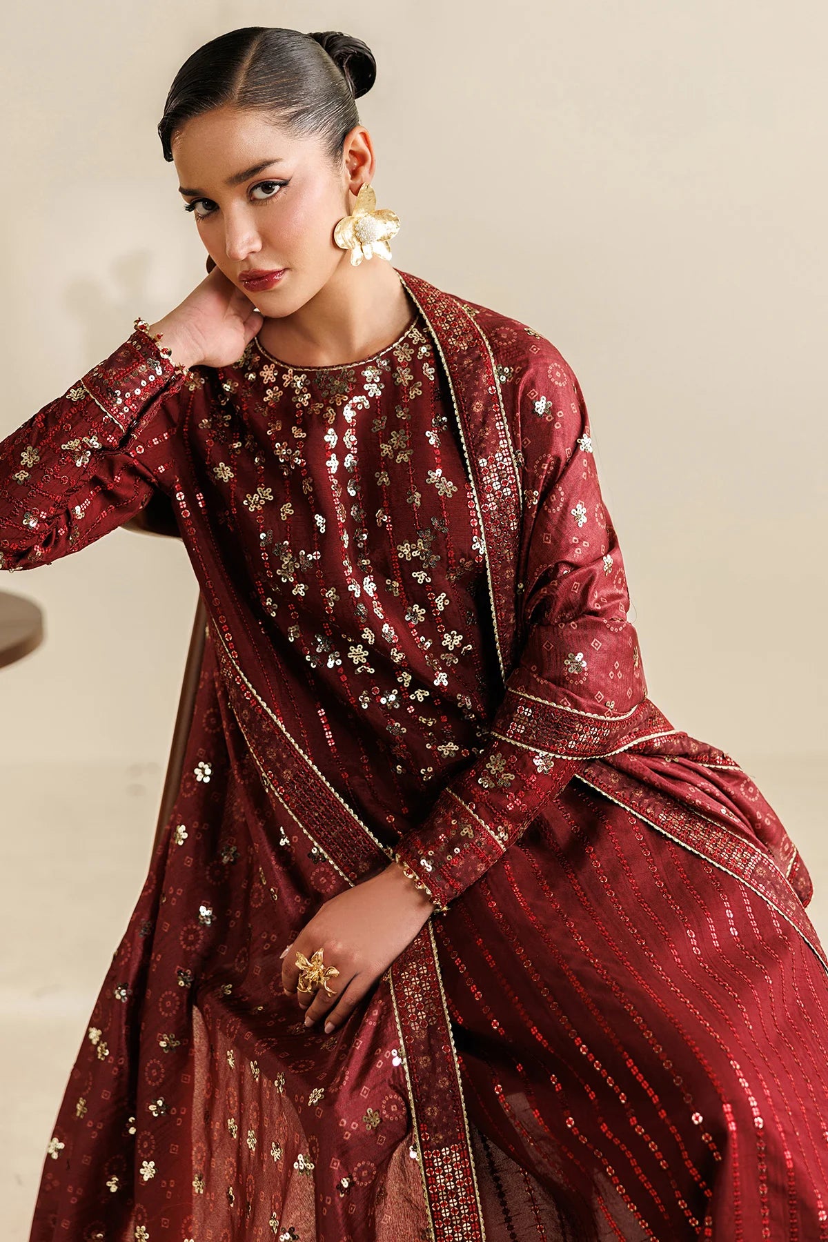 Jazmin - Embroidered Raw Silk UR-7070