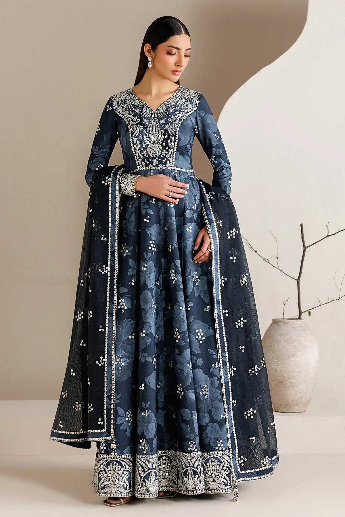 Jazmin - EMBROIDERED RAW SILK UR-7086