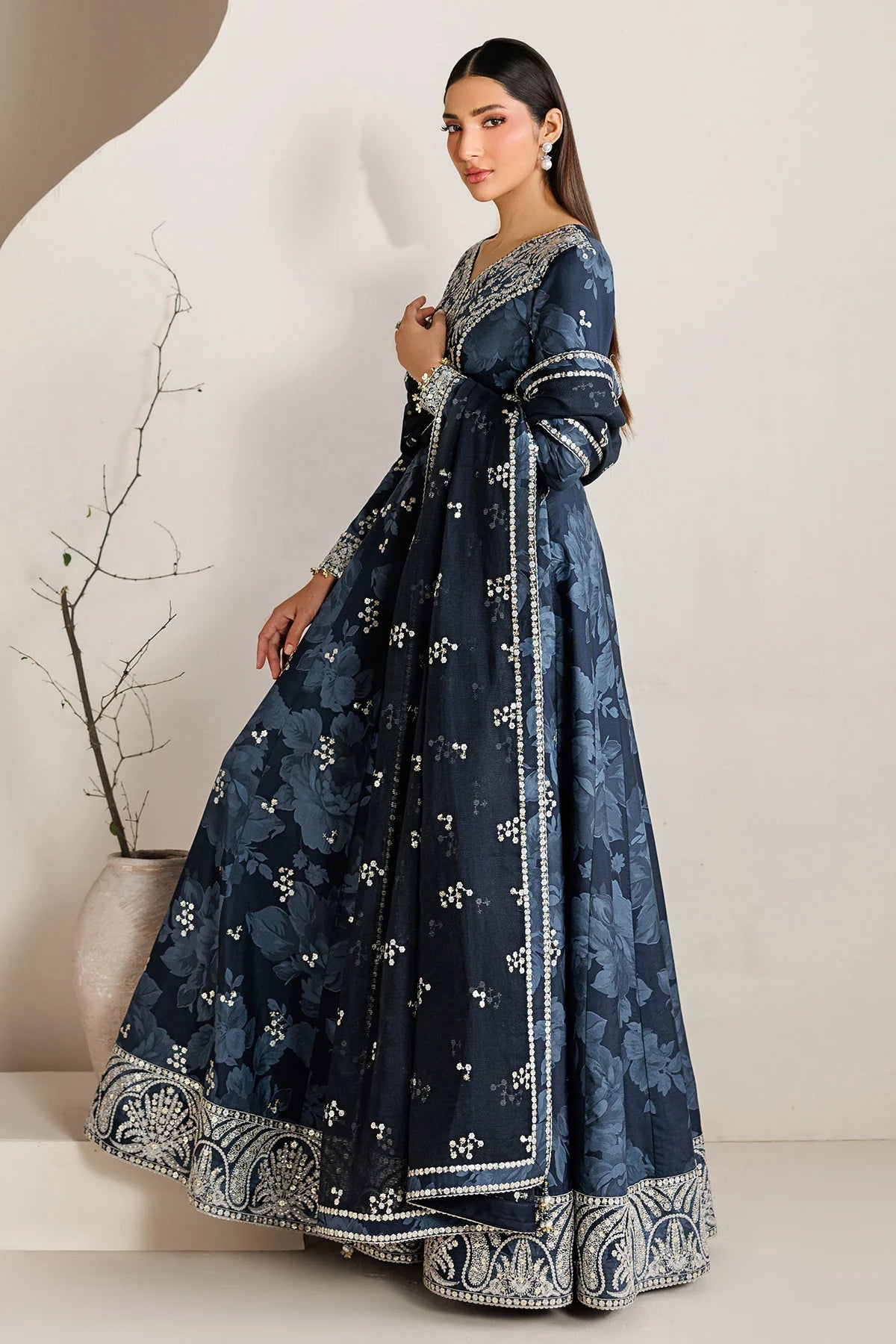 Jazmin - EMBROIDERED RAW SILK UR-7086
