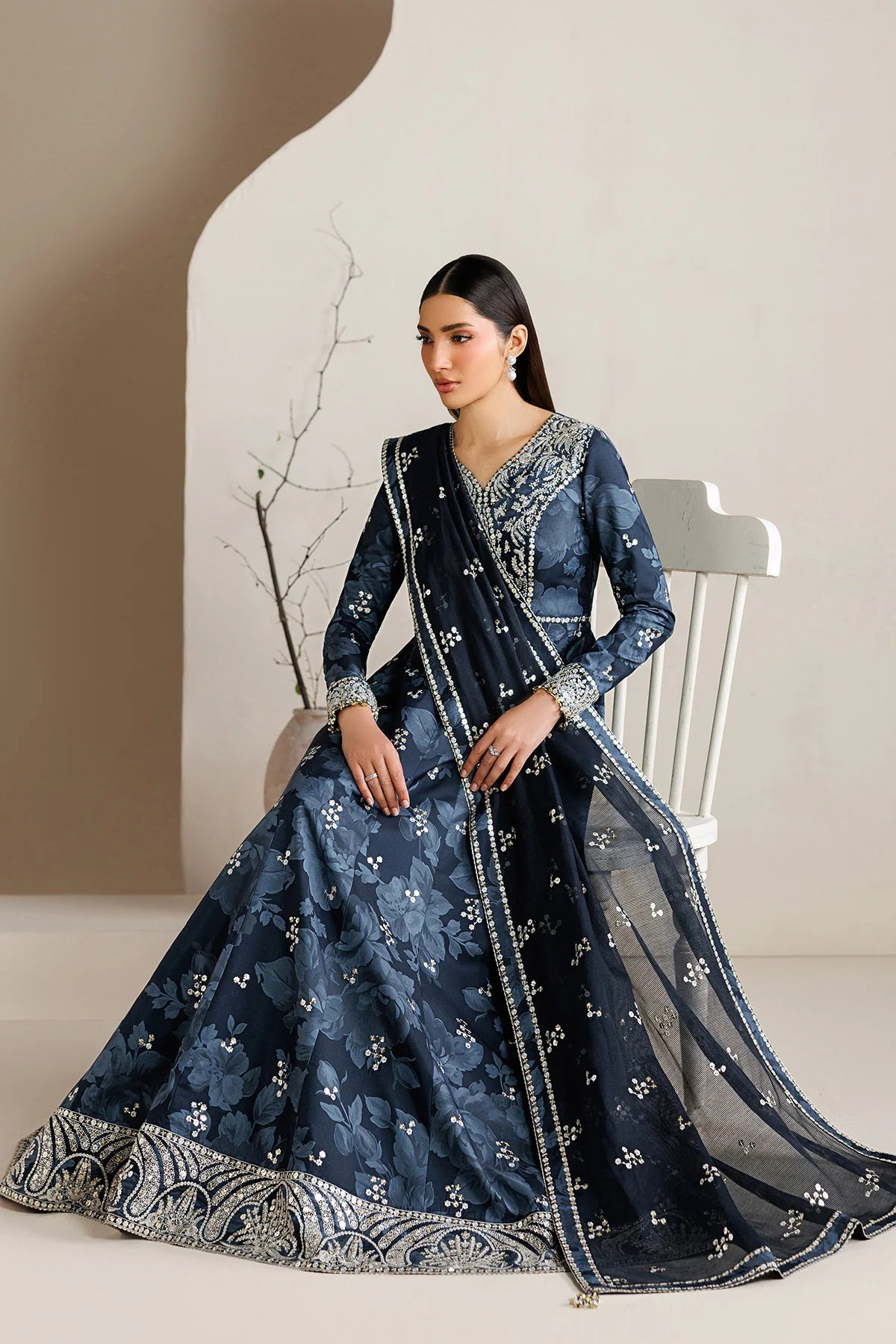 Jazmin - EMBROIDERED RAW SILK UR-7086