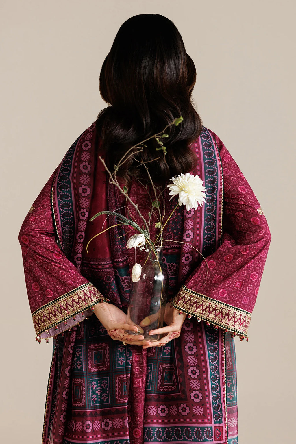 Jazmin - EMBROIDERED RAW SILK UR-7074