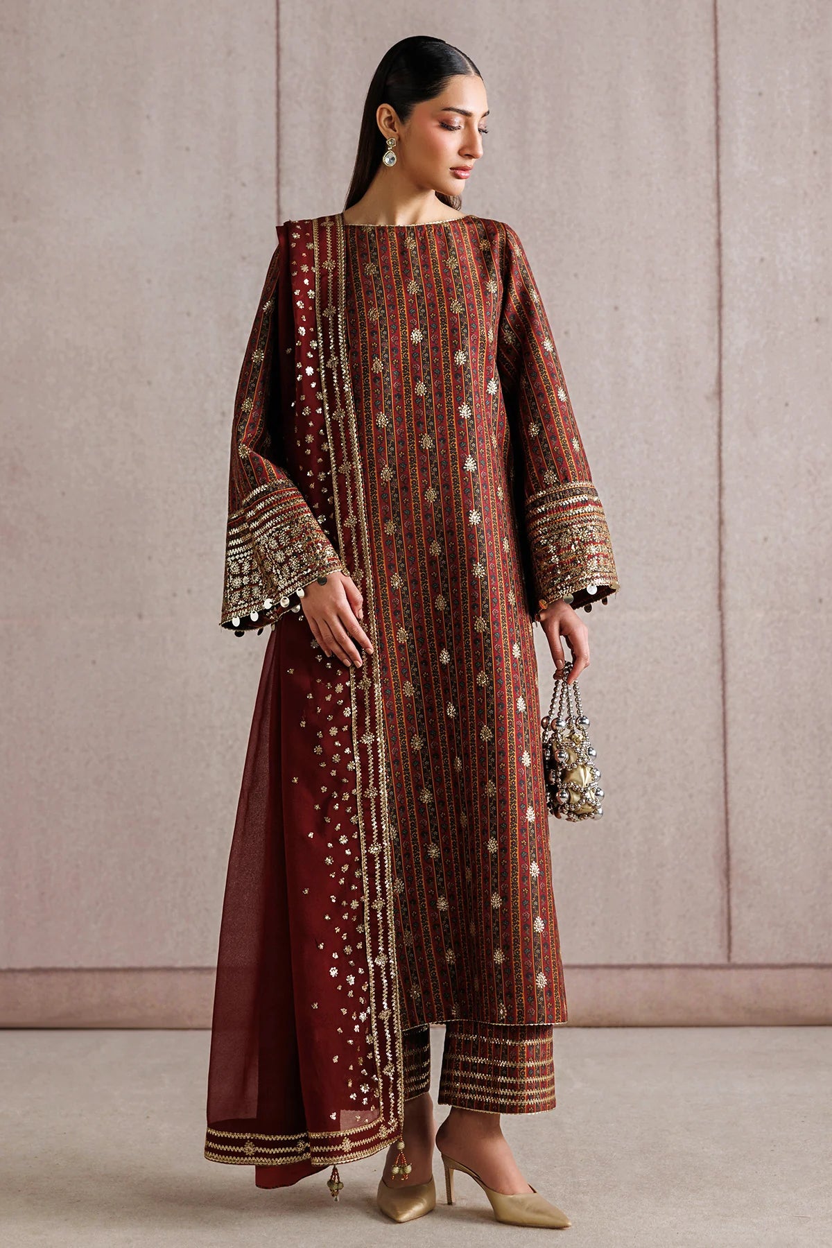 Jazmin - EMBROIDERED RAW SILK UR-7076
