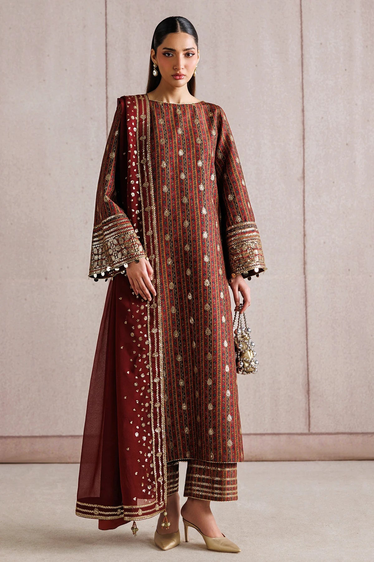 Jazmin - EMBROIDERED RAW SILK UR-7076