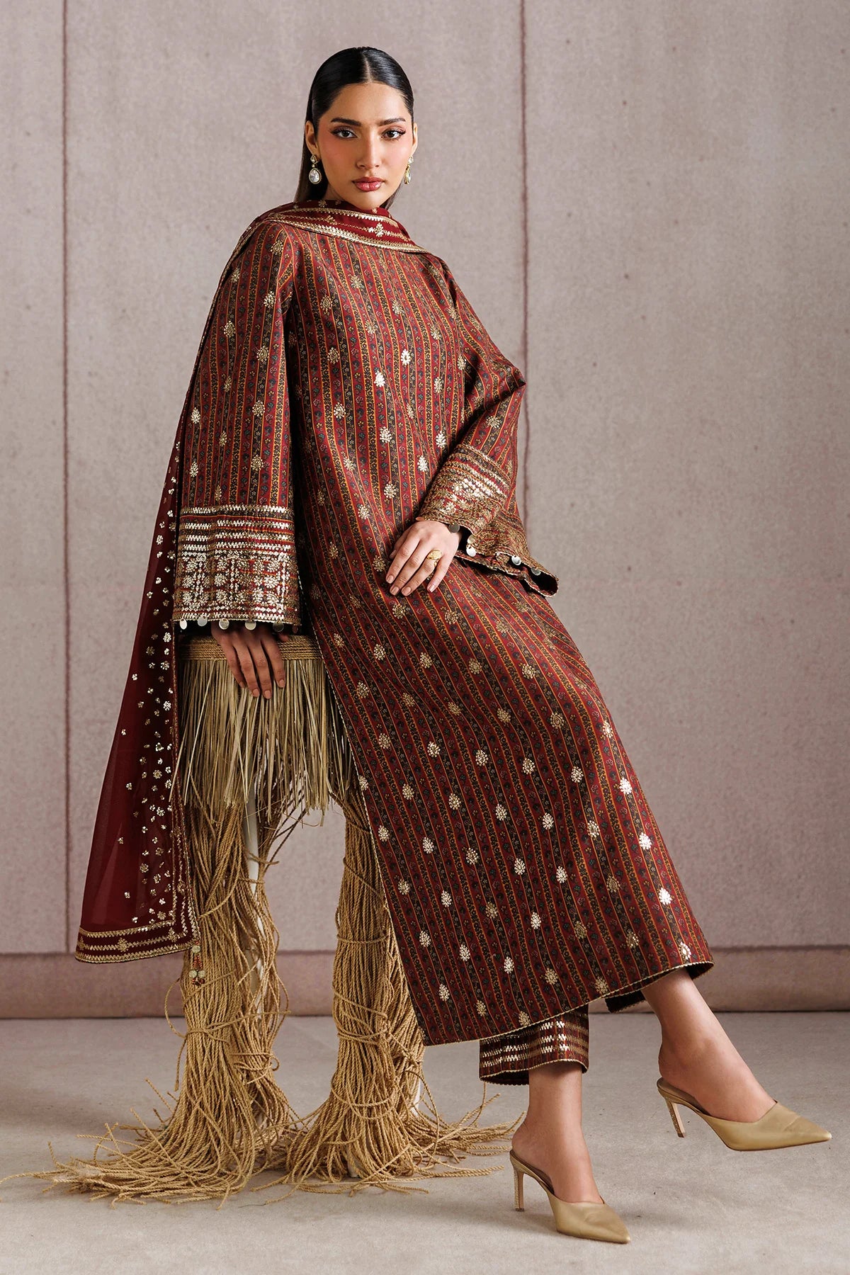 Jazmin - EMBROIDERED RAW SILK UR-7076