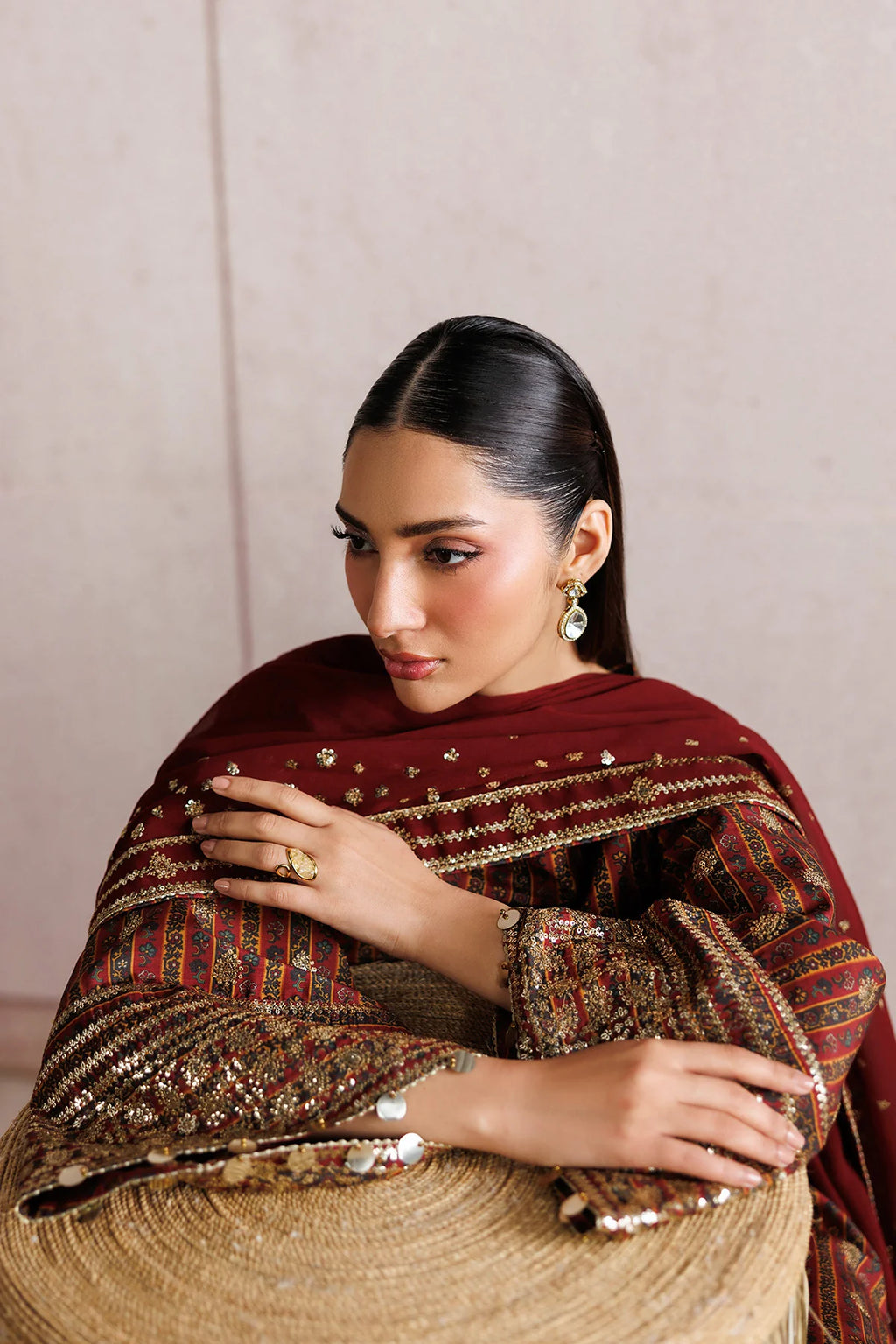 Jazmin - EMBROIDERED RAW SILK UR-7076