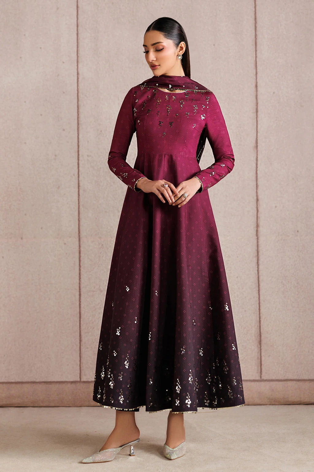 Jazmin - EMBROIDERED RAW SILK UR-7073