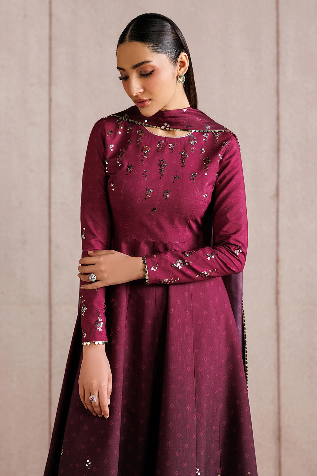 Jazmin - EMBROIDERED RAW SILK UR-7073