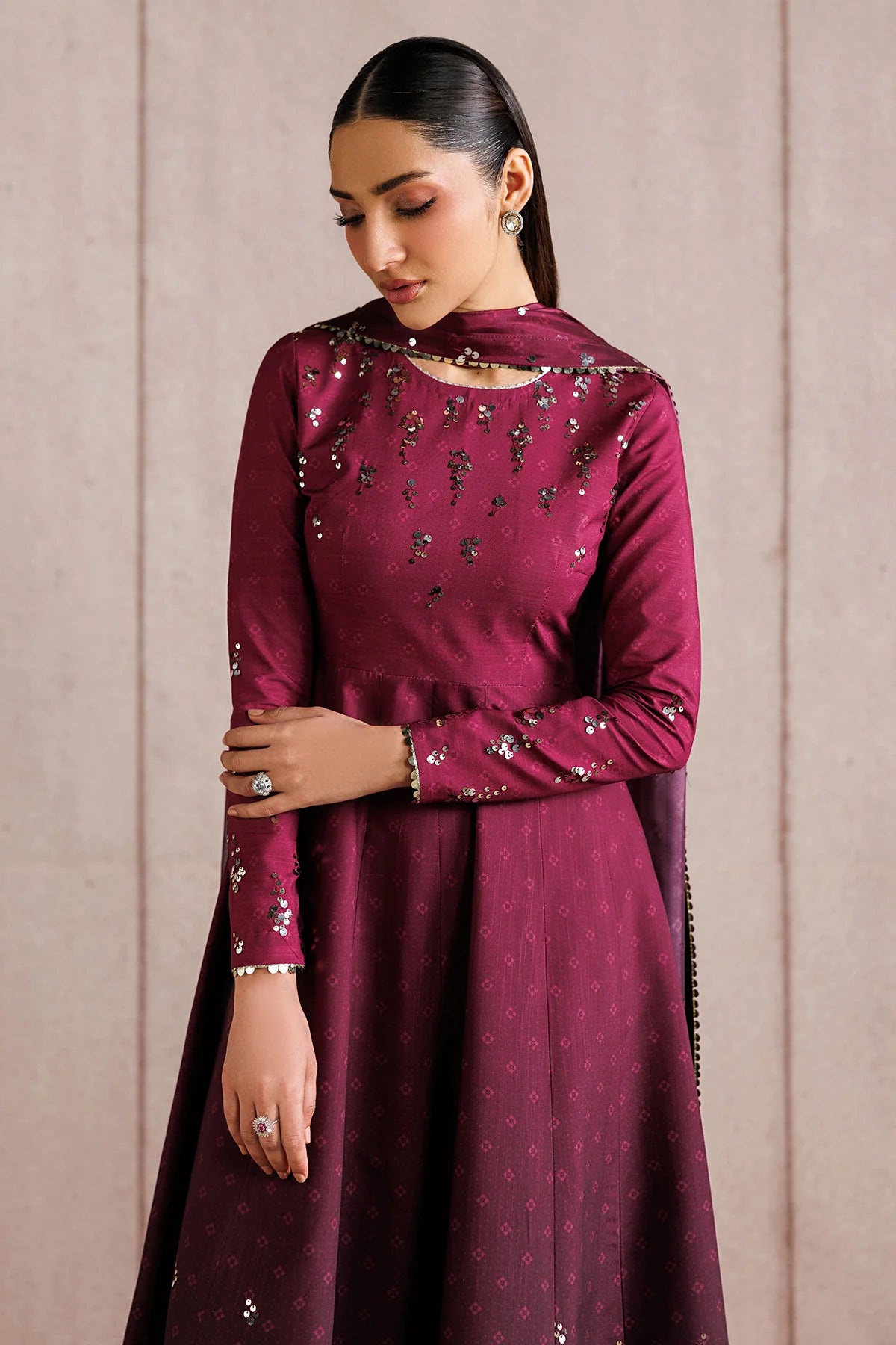Jazmin - EMBROIDERED RAW SILK UR-7073