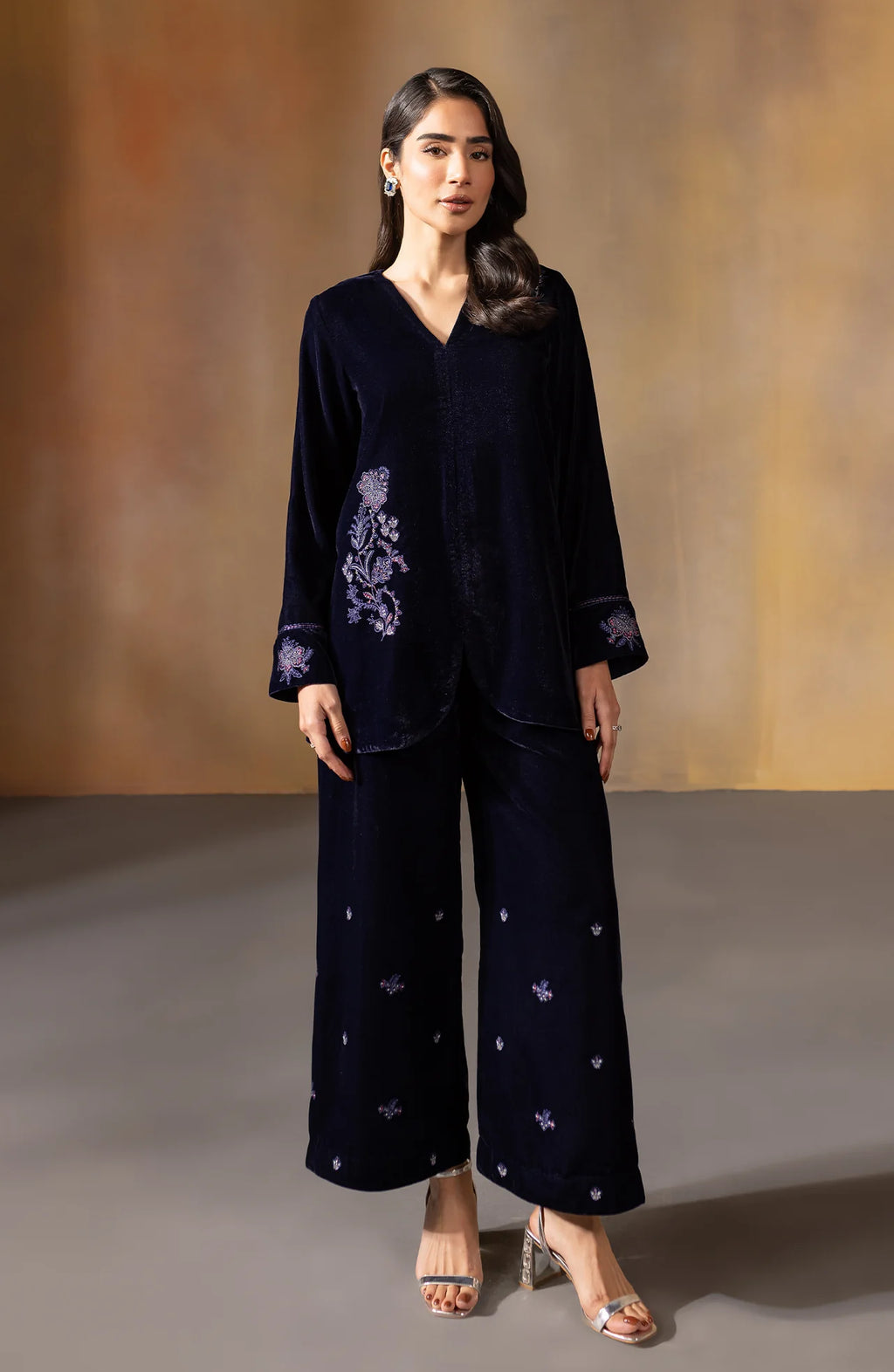 Seran - Navy Blossom - 2 pc
