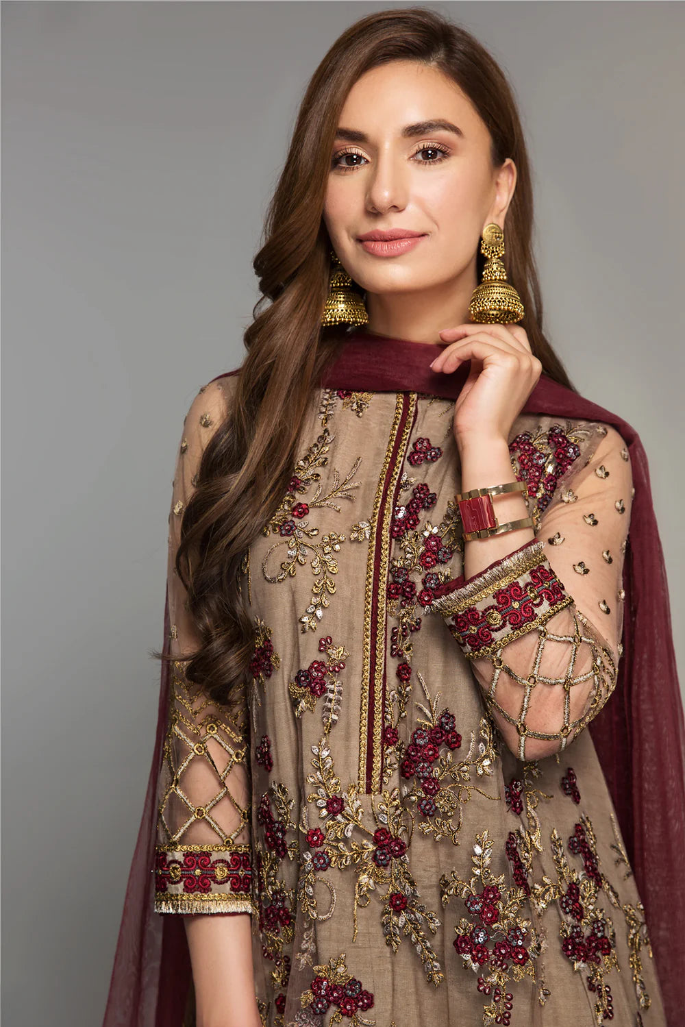 Baroque - EMBROIDERED NET UF-14 - Mirha Collections