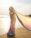 Lena cream and ombre saree by Faiza Saqlain