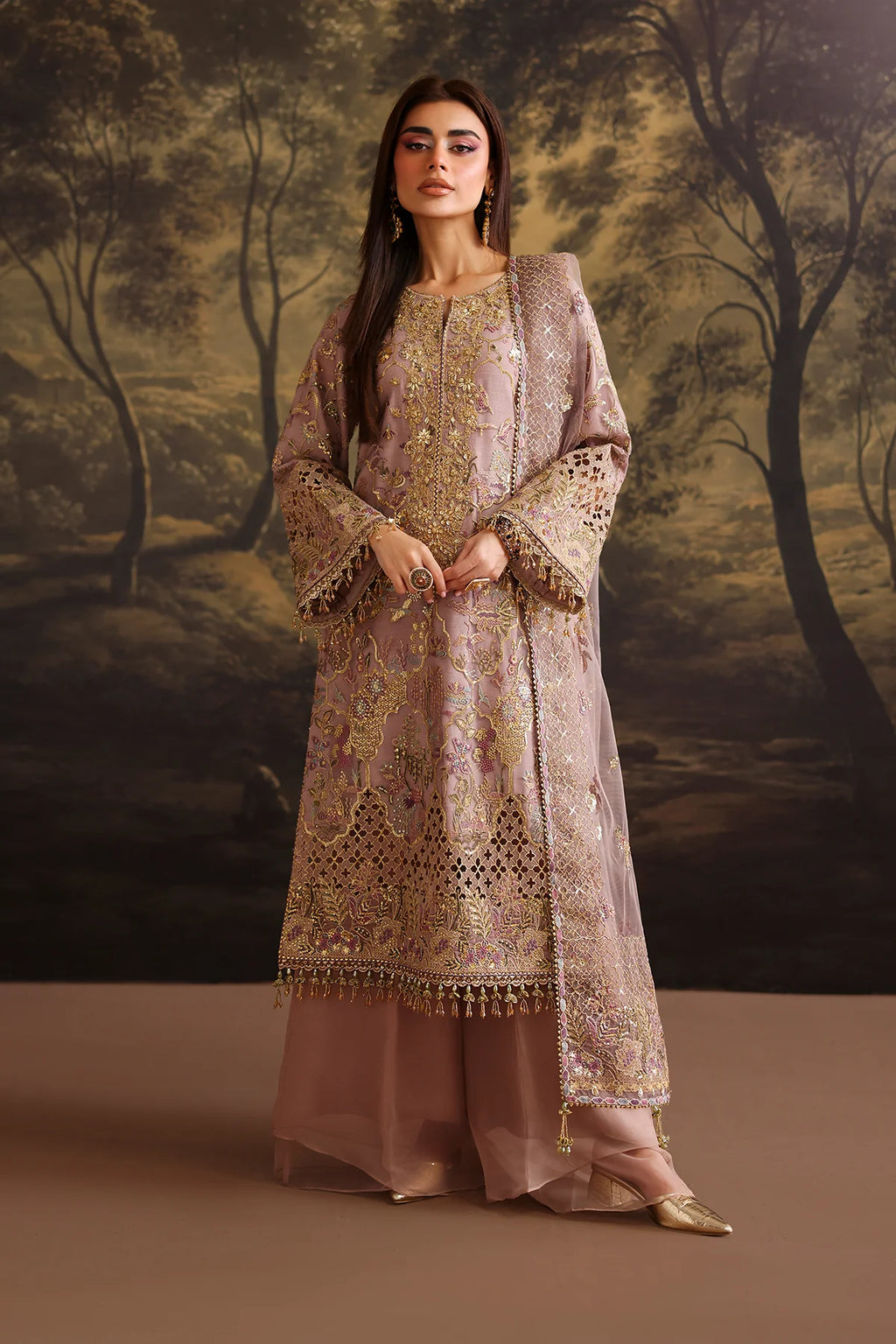 Baroque - EMBROIDERED NET UF-4378 - Mirha Collections