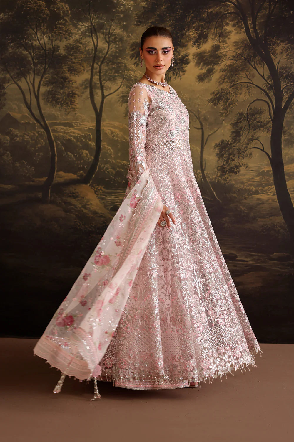 Baroque - EMBROIDERED NET UF-4380 - Mirha Collections