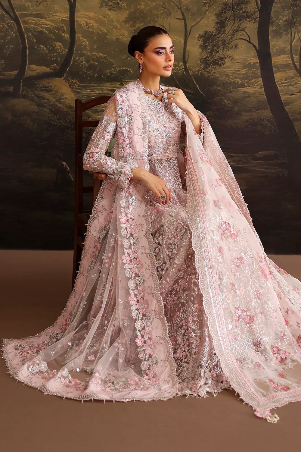 Baroque - EMBROIDERED NET UF-4380 - Mirha Collections