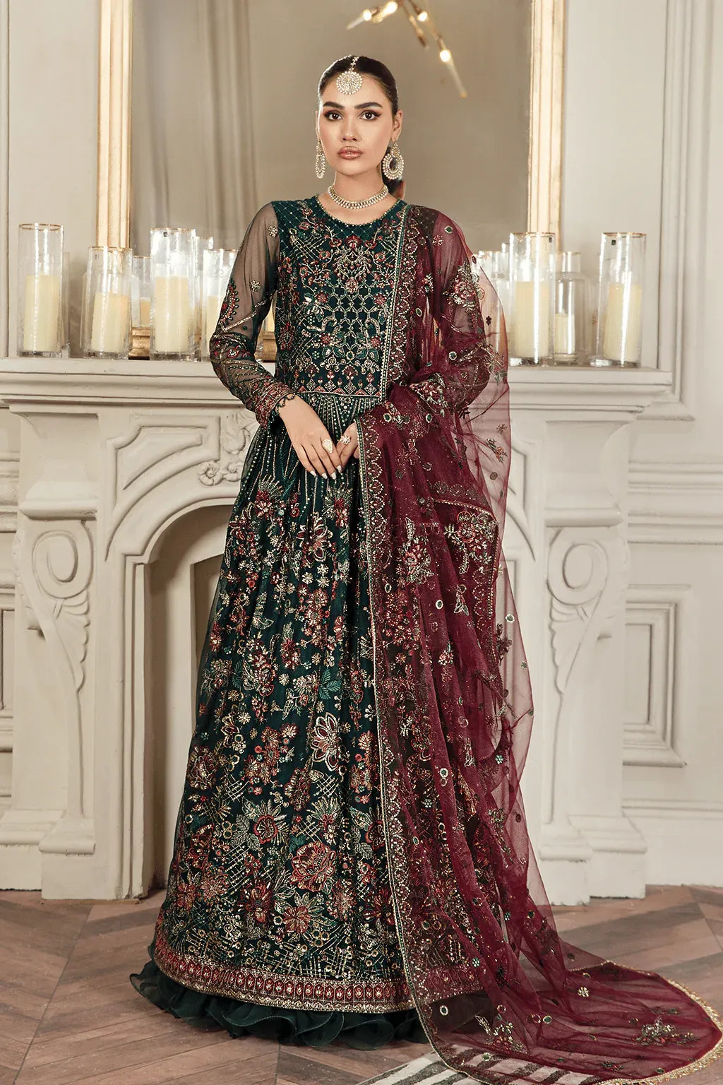 Zarif | Mehroz Formals | PINE GREEN - Mirha Collections