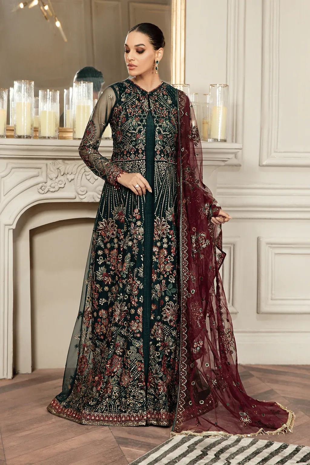 Zarif | Mehroz Formals | PINE GREEN - Mirha Collections