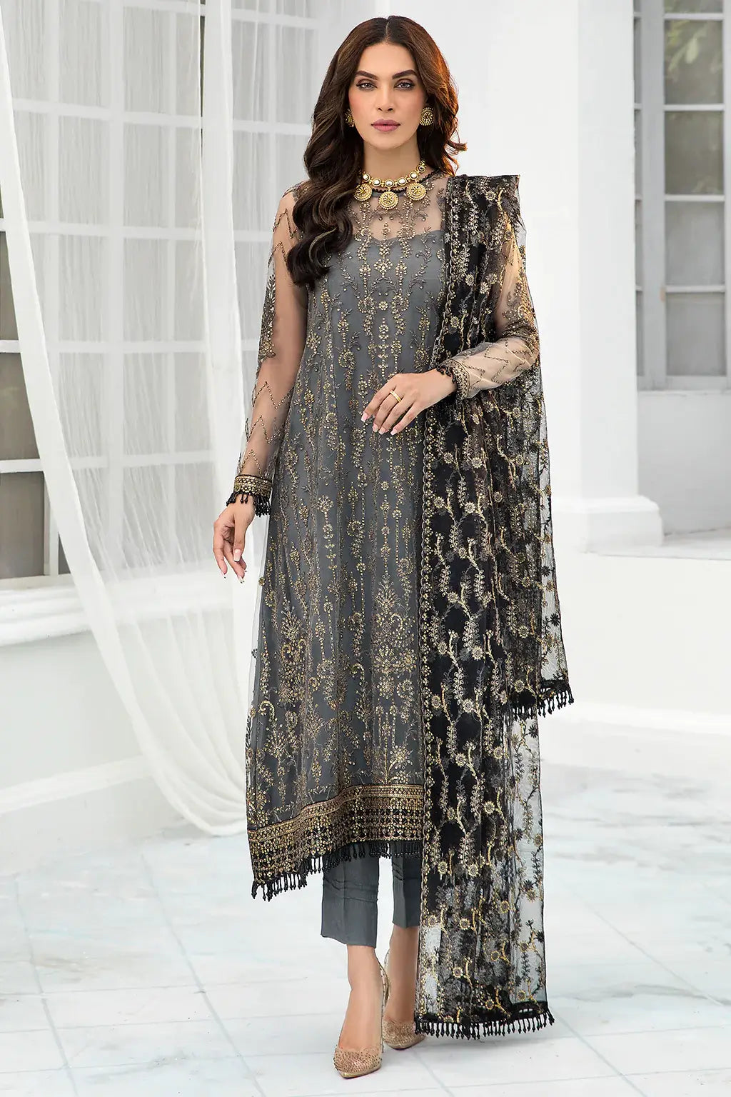 Zarif | DE LUXURY Formals | GRAPHITE - Mirha Collections