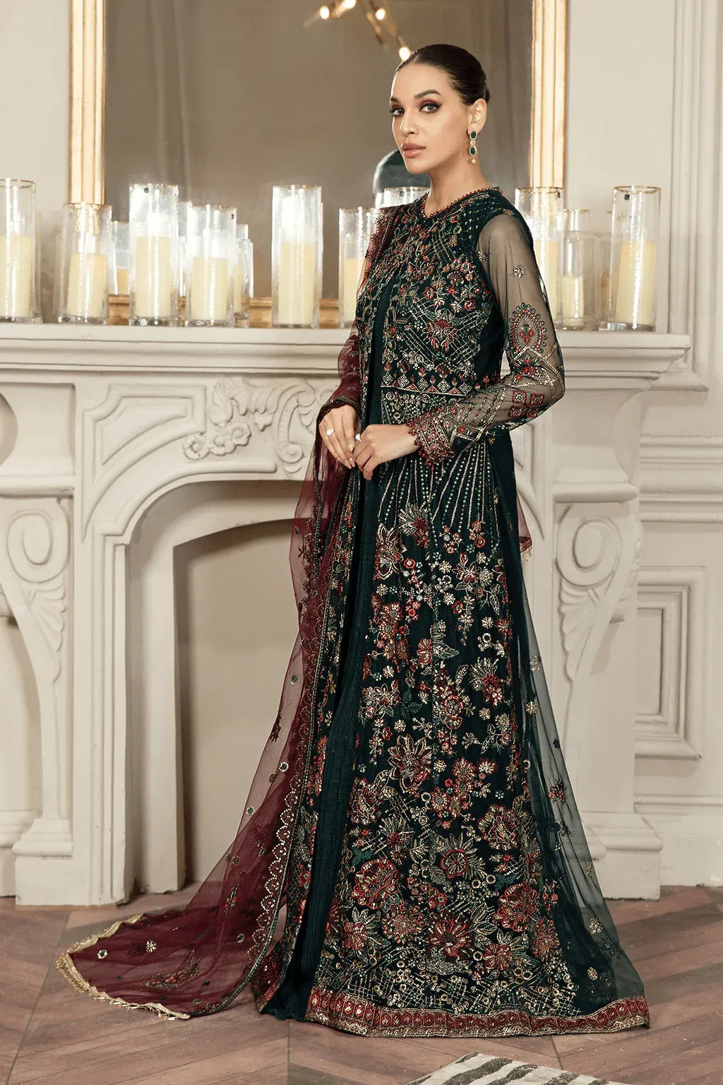 Zarif | Mehroz Formals | PINE GREEN - Mirha Collections
