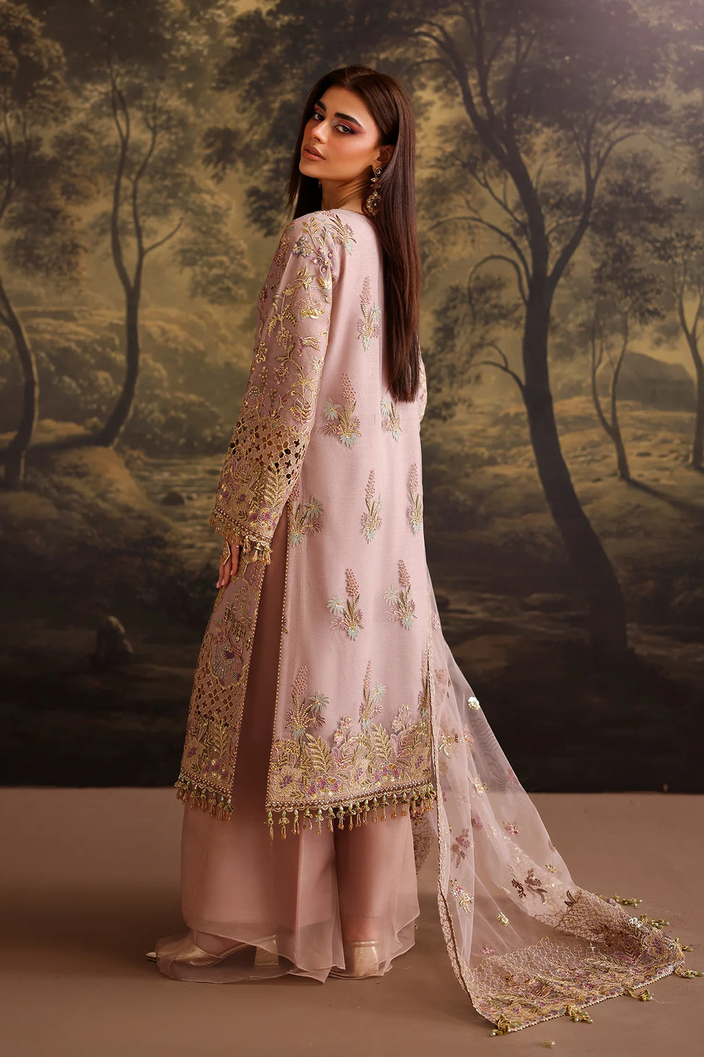 Baroque - EMBROIDERED NET UF-4378 - Mirha Collections