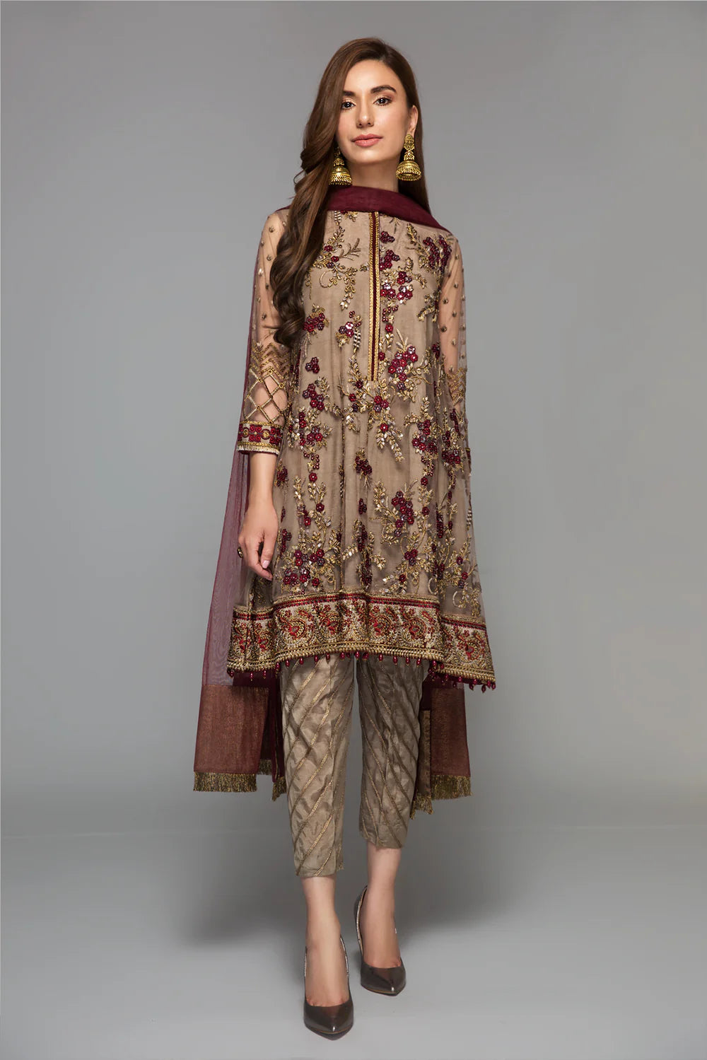 Baroque - EMBROIDERED NET UF-14 - Mirha Collections