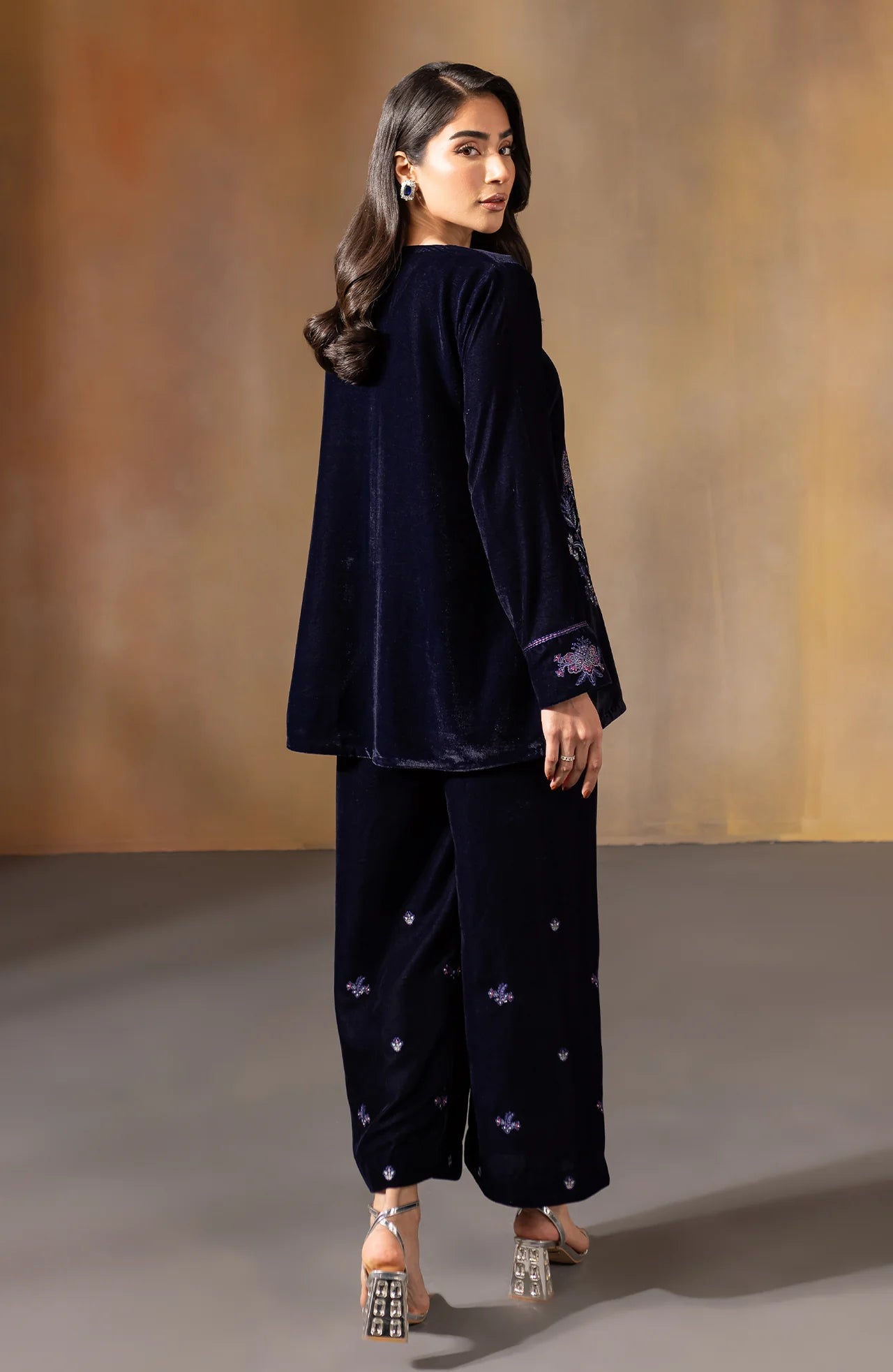 Seran - Navy Blossom - 2 pc