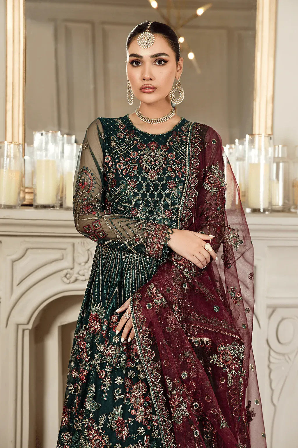 Zarif | Mehroz Formals | PINE GREEN - Mirha Collections