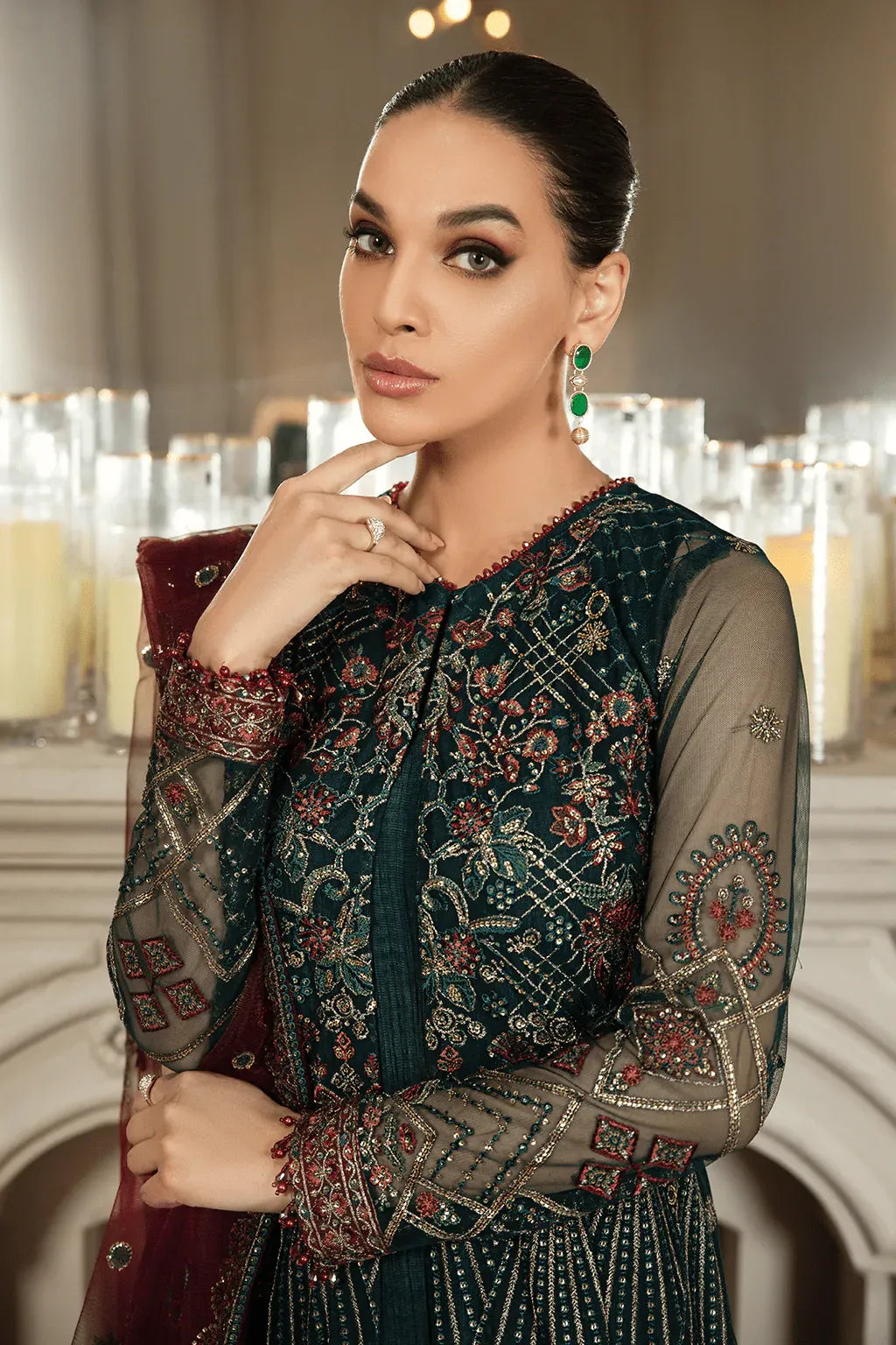Zarif | Mehroz Formals | PINE GREEN - Mirha Collections