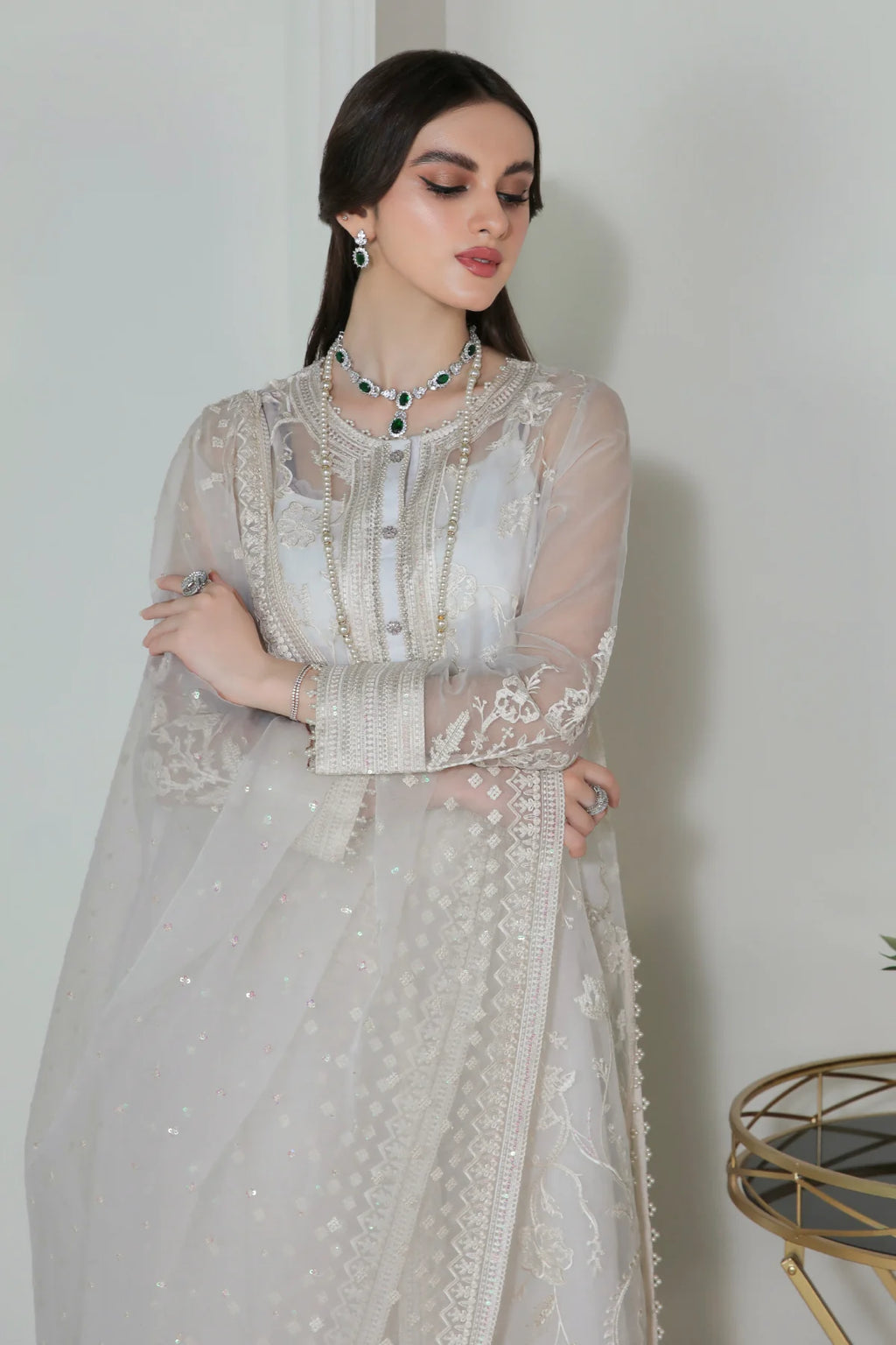 Baroque - EMBROIDERED ORGANZA UF-186 - Mirha Collections
