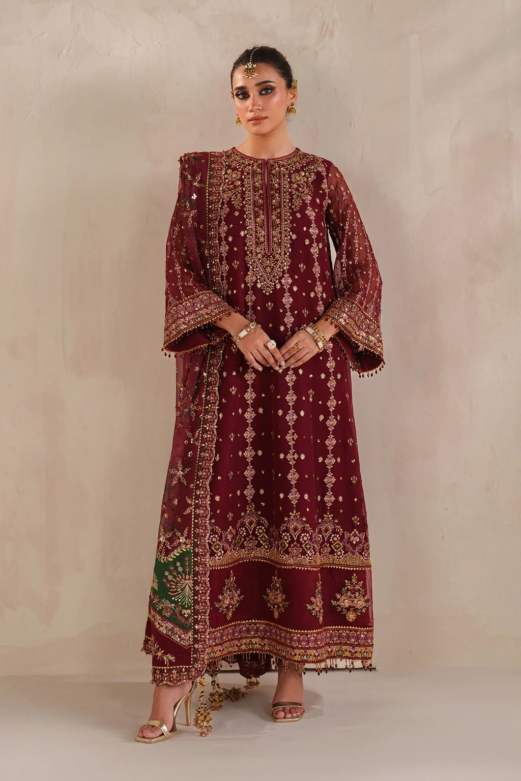 Baroque - EMBROIDERED CHIFFON UF-4367 - Mirha Collections