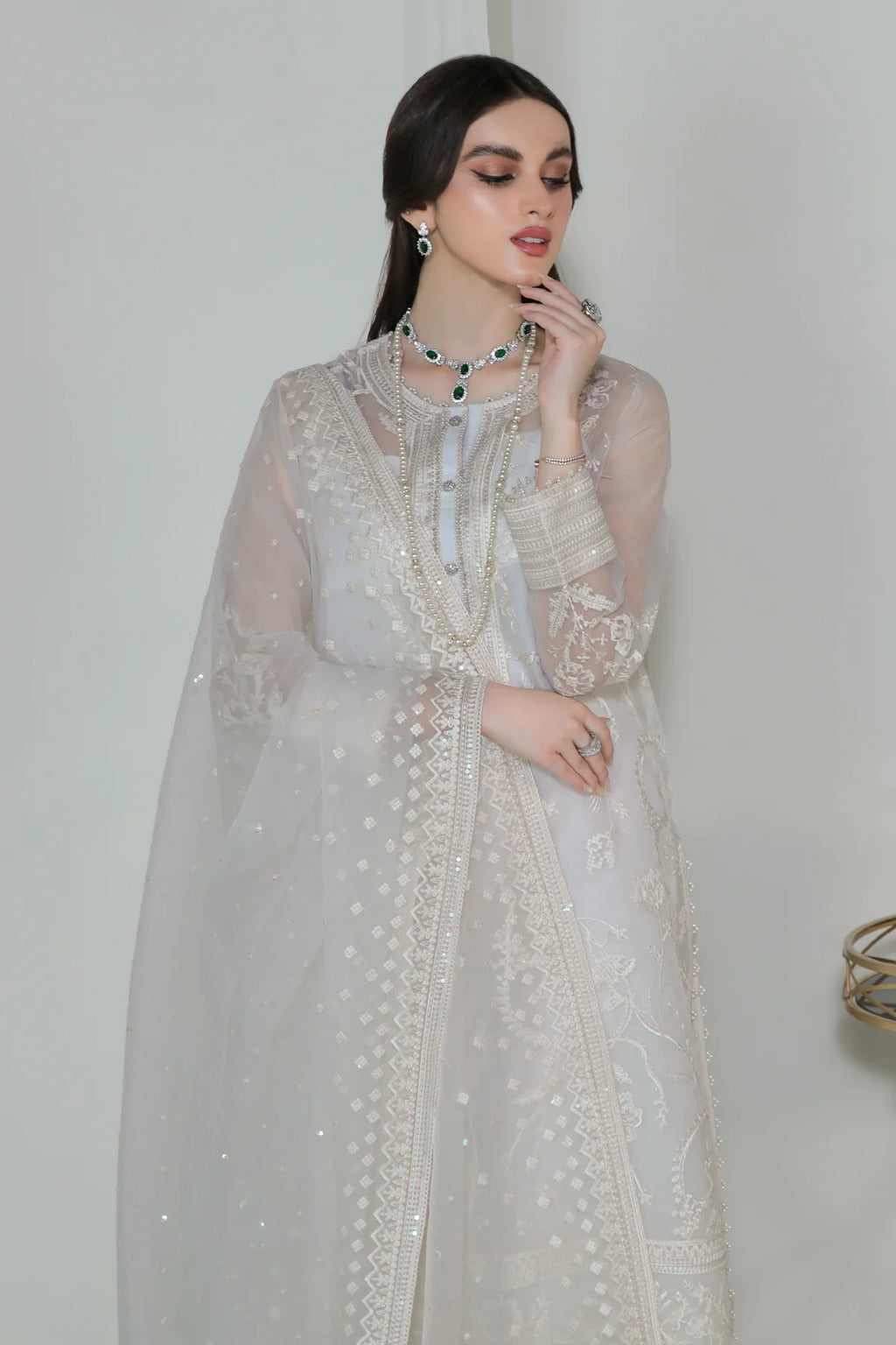 Baroque - EMBROIDERED ORGANZA UF-186 - Mirha Collections