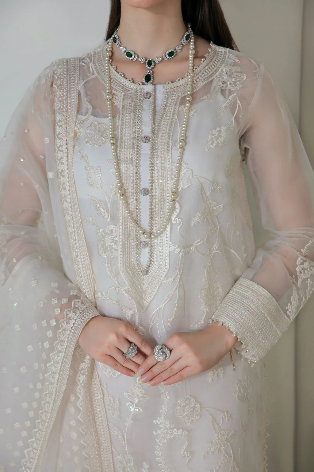 Baroque - EMBROIDERED ORGANZA UF-186 - Mirha Collections