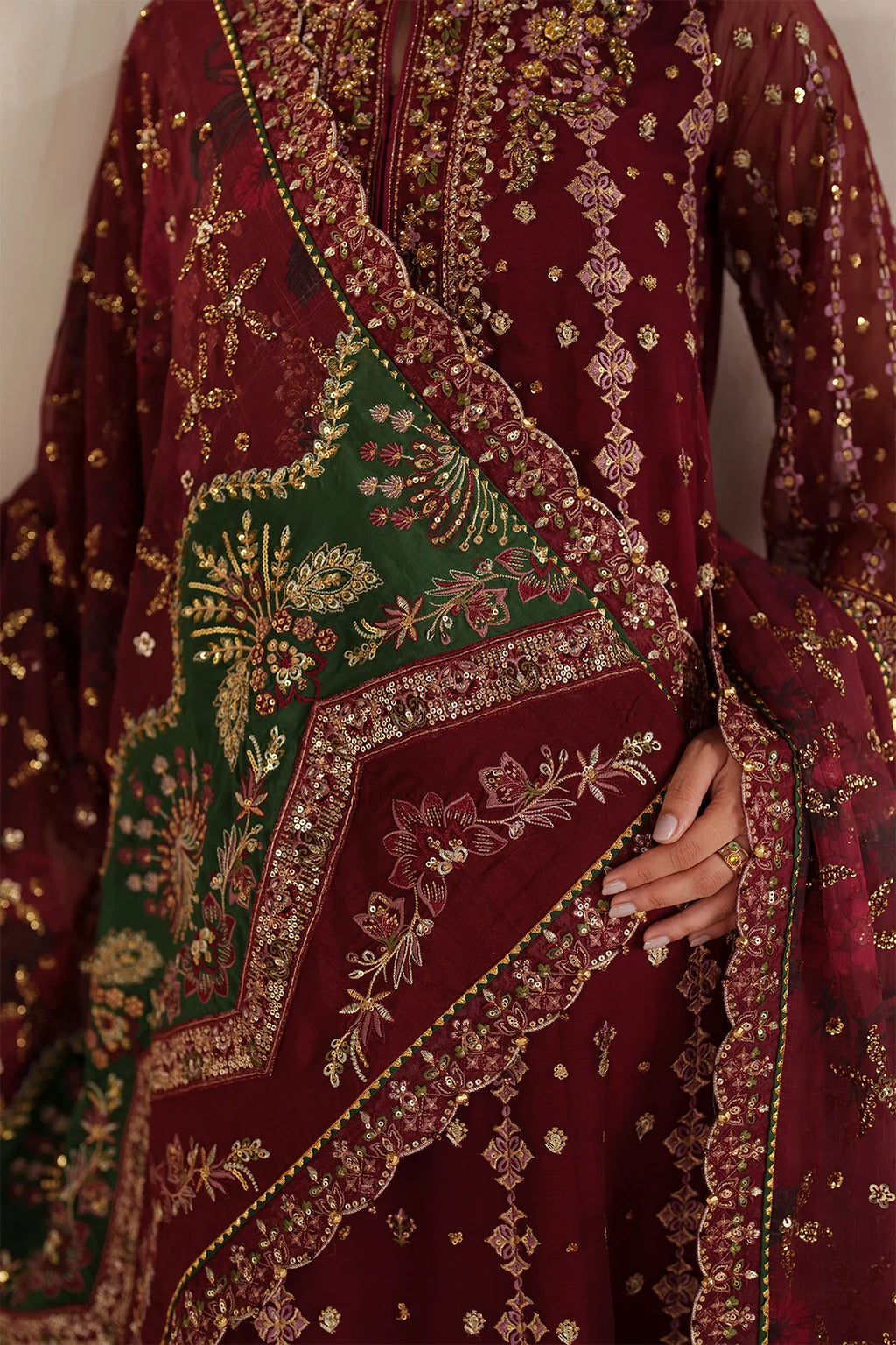 Baroque - EMBROIDERED CHIFFON UF-4367 - Mirha Collections
