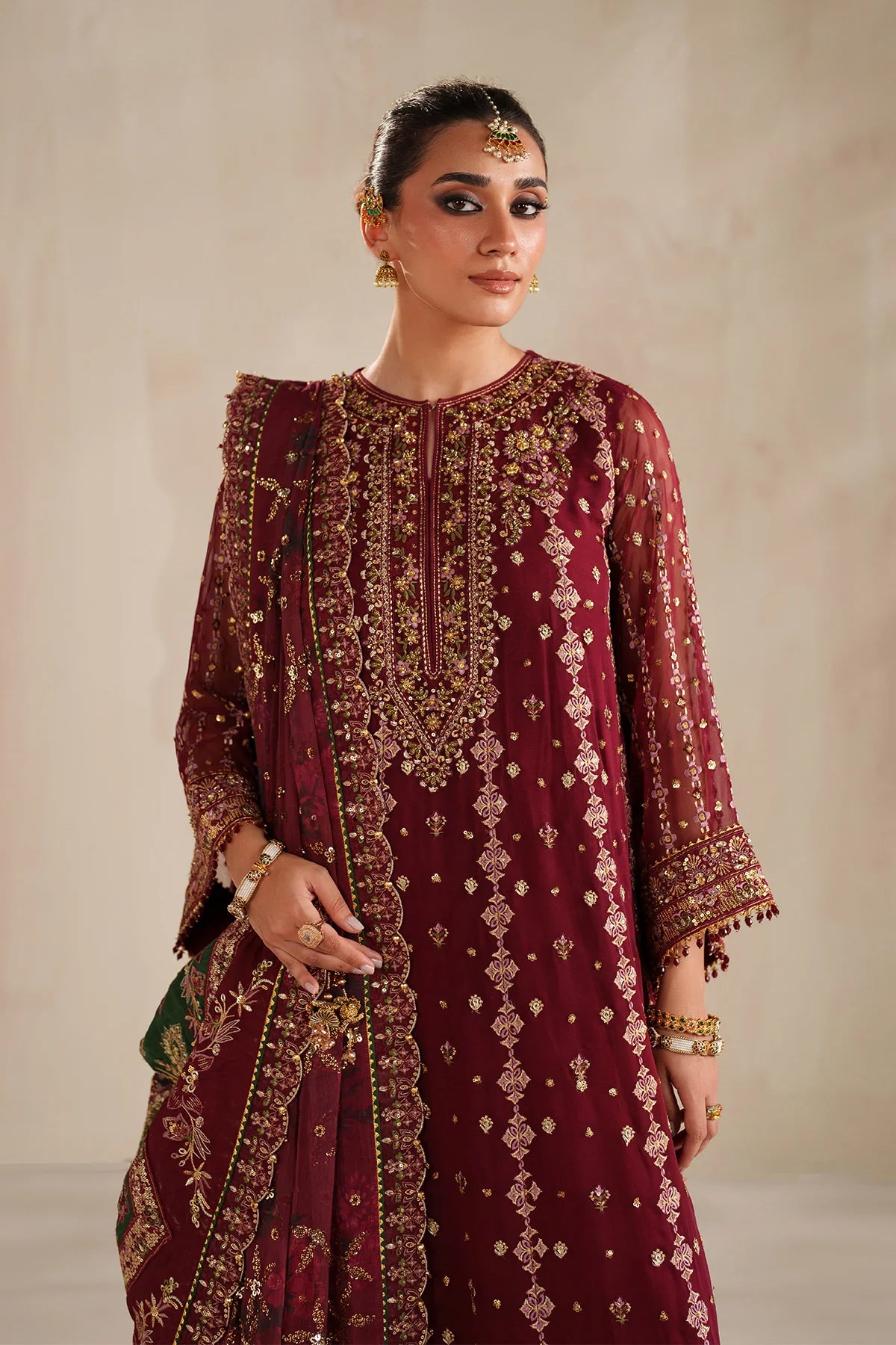 Baroque - EMBROIDERED CHIFFON UF-4367 - Mirha Collections