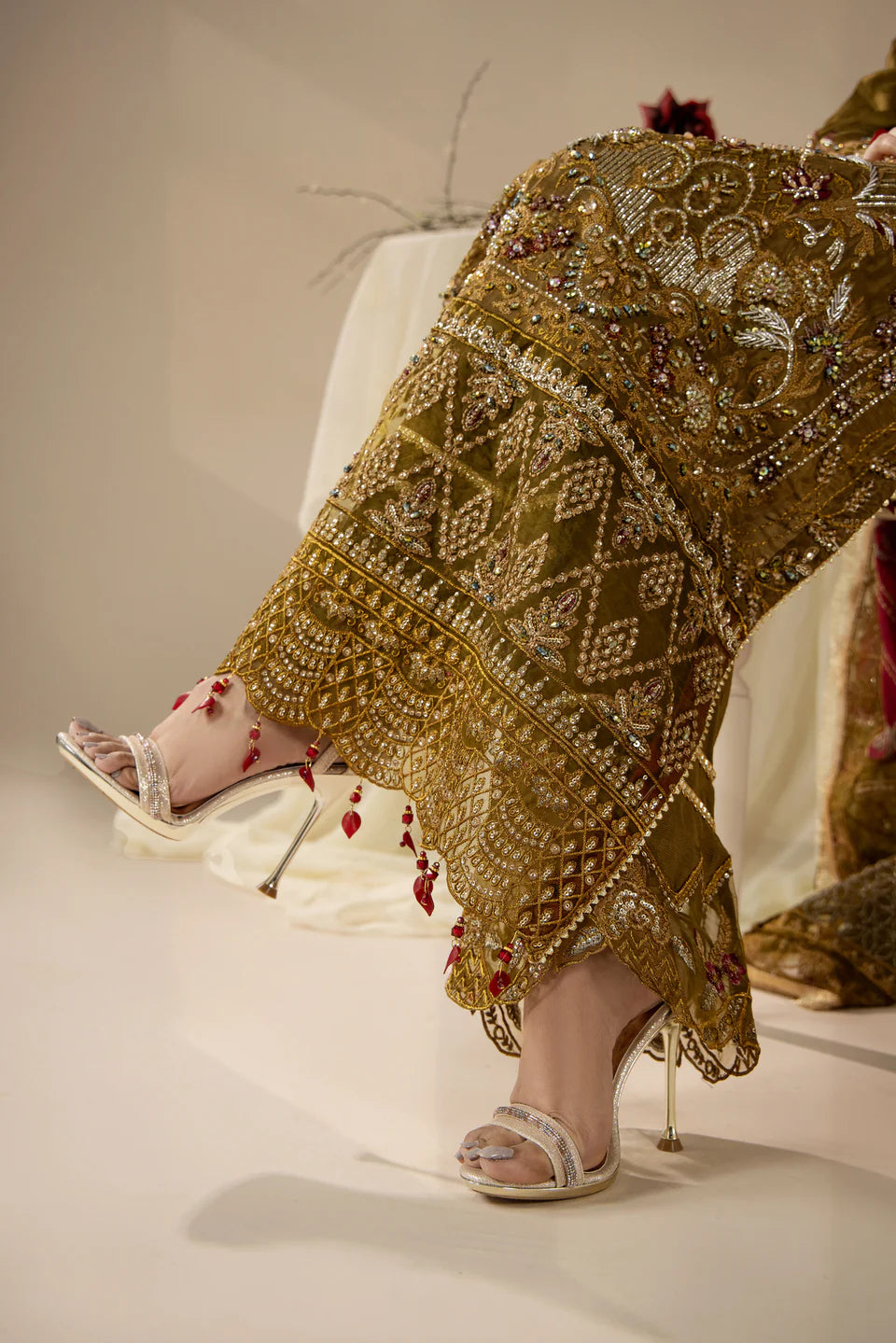 Areesha - Antique Olive Majesty - Mirha Collections