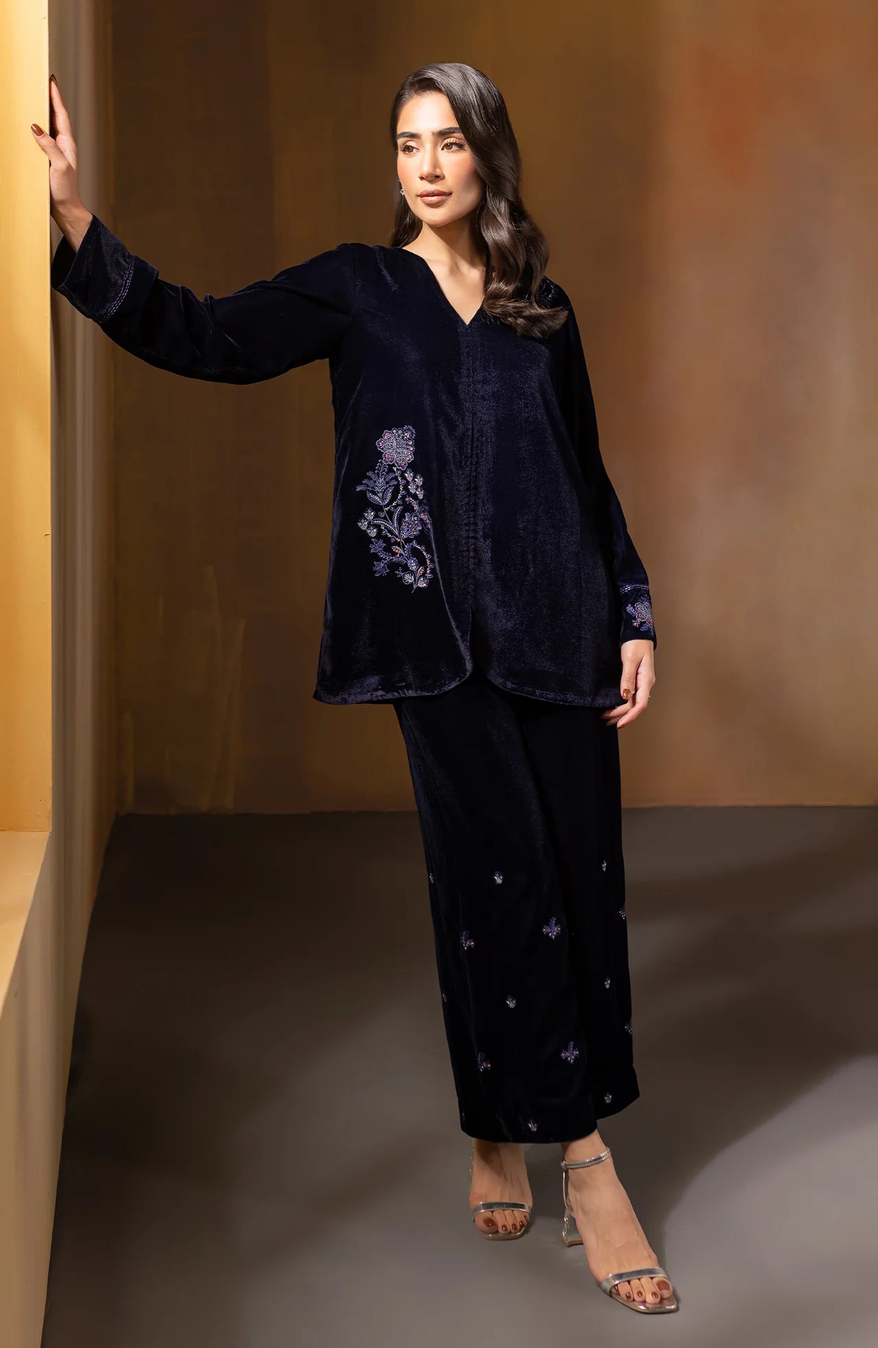 Seran - Navy Blossom - 2 pc