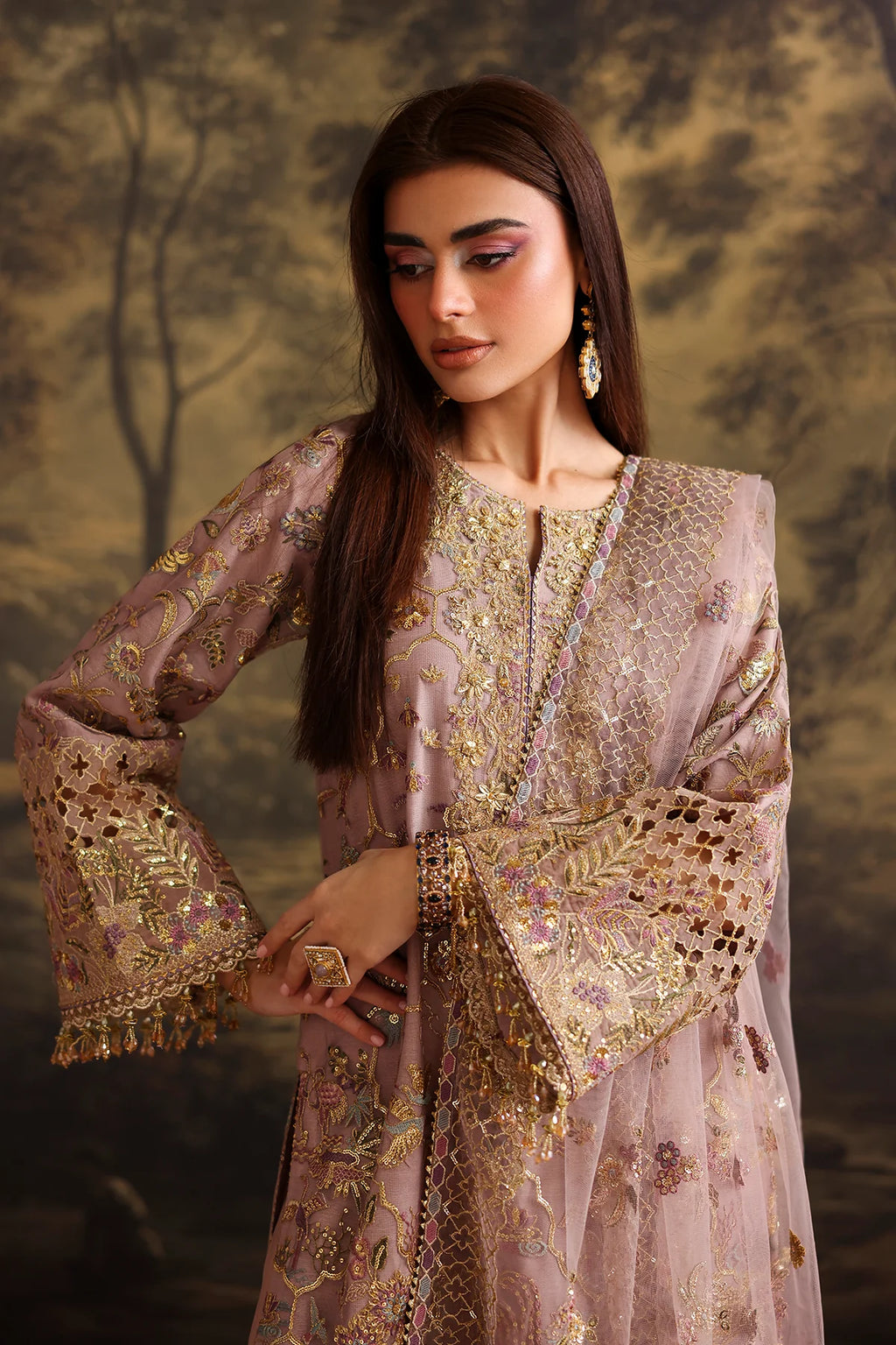 Baroque - EMBROIDERED NET UF-4378 - Mirha Collections