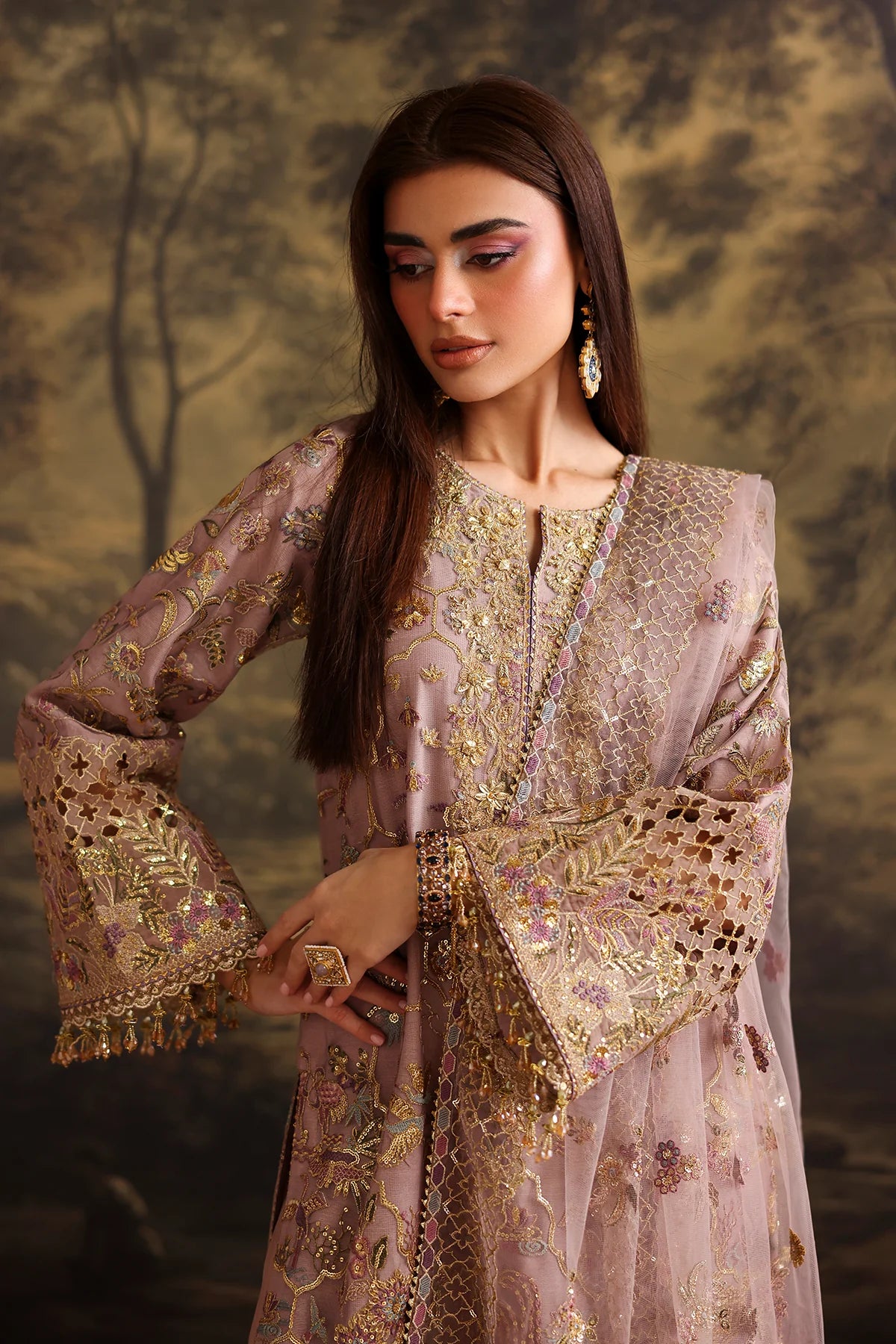 Baroque - EMBROIDERED NET UF-4378 - Mirha Collections