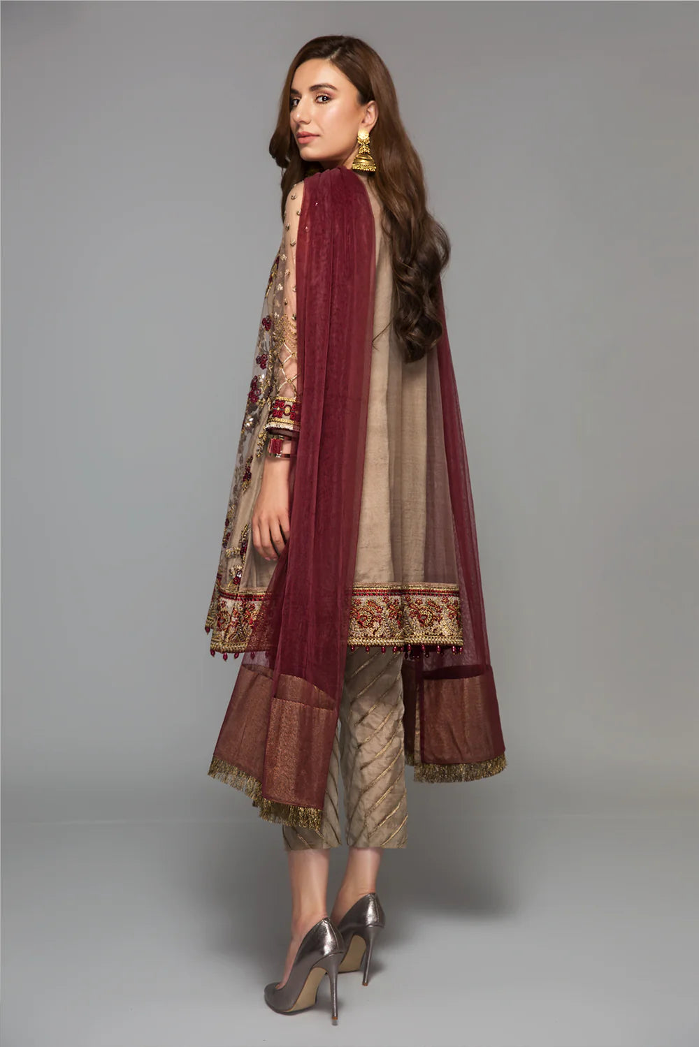Baroque - EMBROIDERED NET UF-14 - Mirha Collections