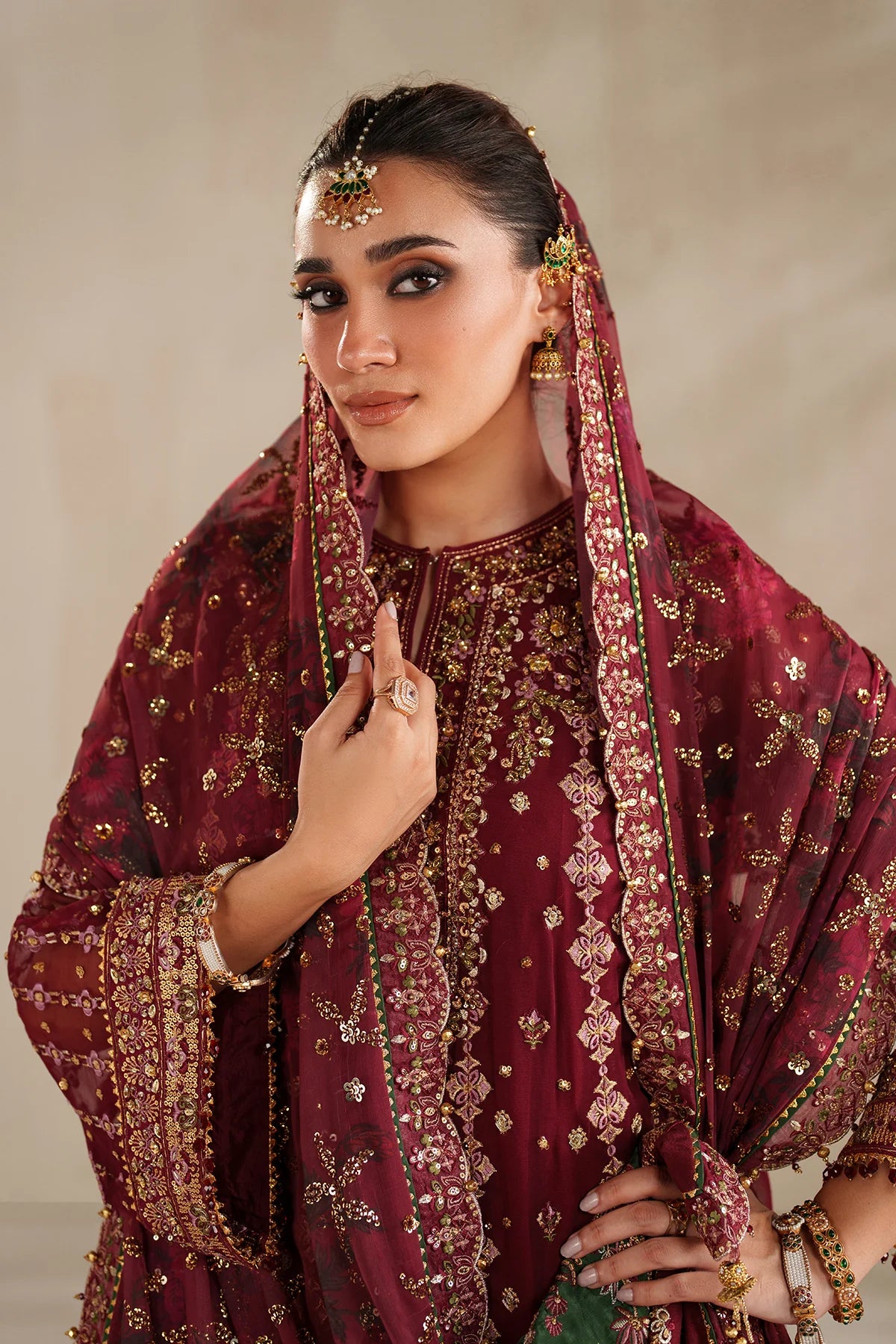 Baroque - EMBROIDERED CHIFFON UF-4367 - Mirha Collections