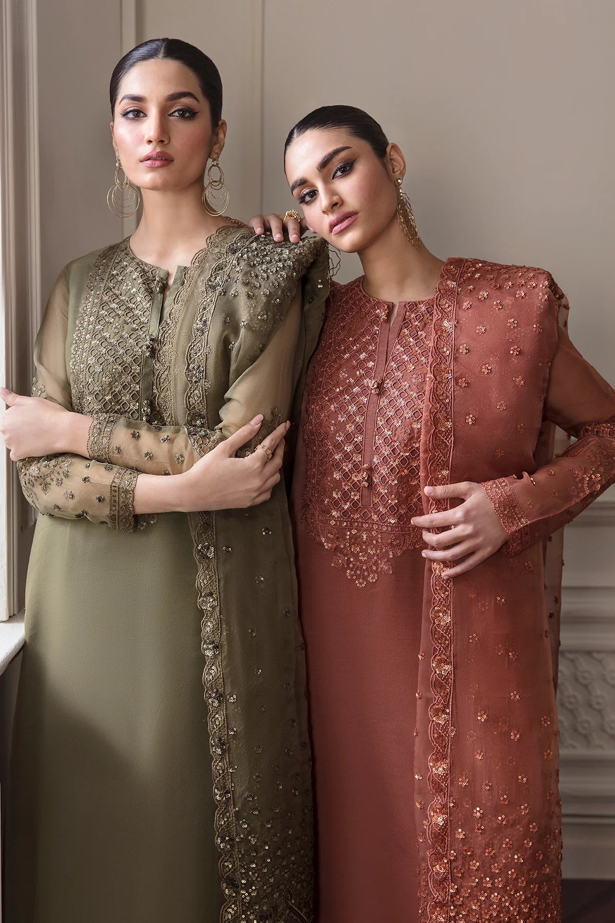 Baroque - EMBROIDERED CHIFFON UF-296 - Mirha Collections