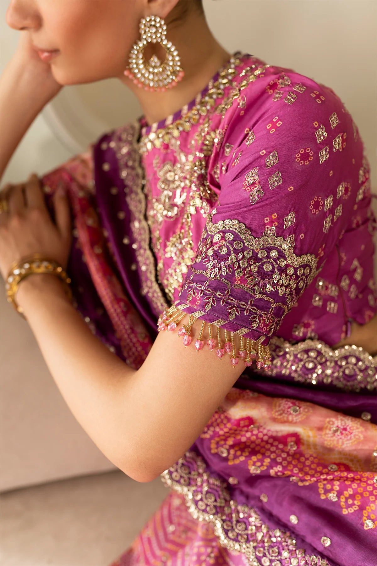 Baroque - EMBROIDERED SILK UF-4163 - Mirha Collections