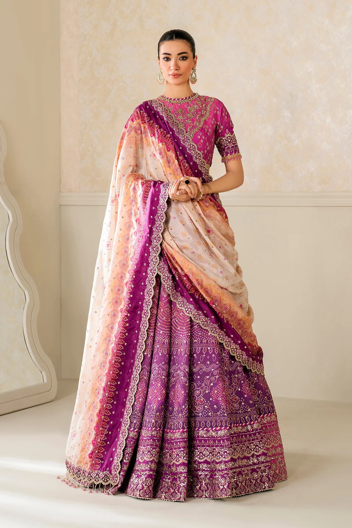 Baroque - EMBROIDERED SILK UF-4163 - Mirha Collections