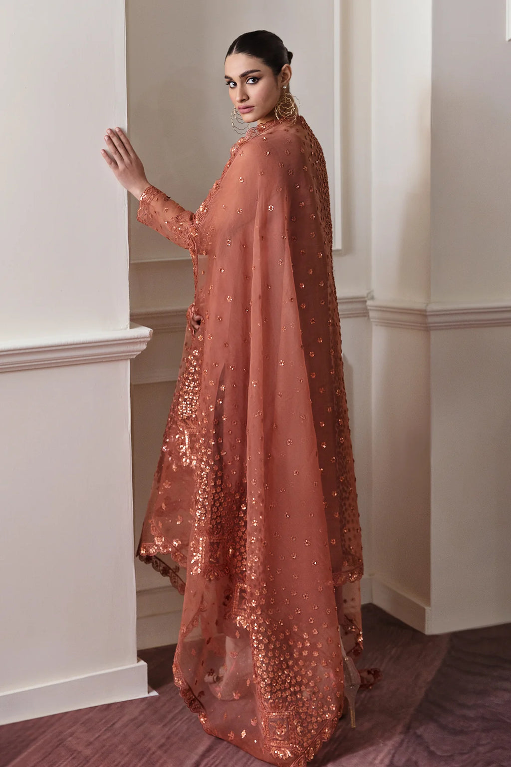 Baroque - EMBROIDERED CHIFFON UF-296 - Mirha Collections
