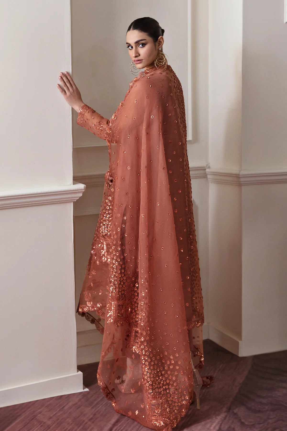 Baroque - EMBROIDERED CHIFFON UF-296 - Mirha Collections
