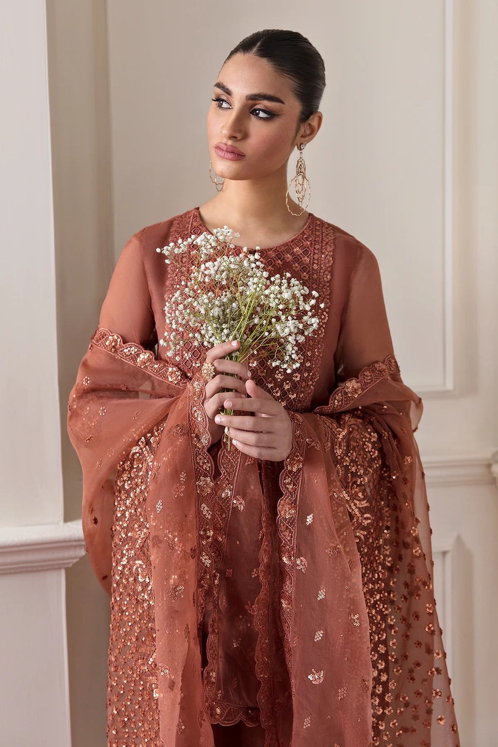 Baroque - EMBROIDERED CHIFFON UF-296 - Mirha Collections
