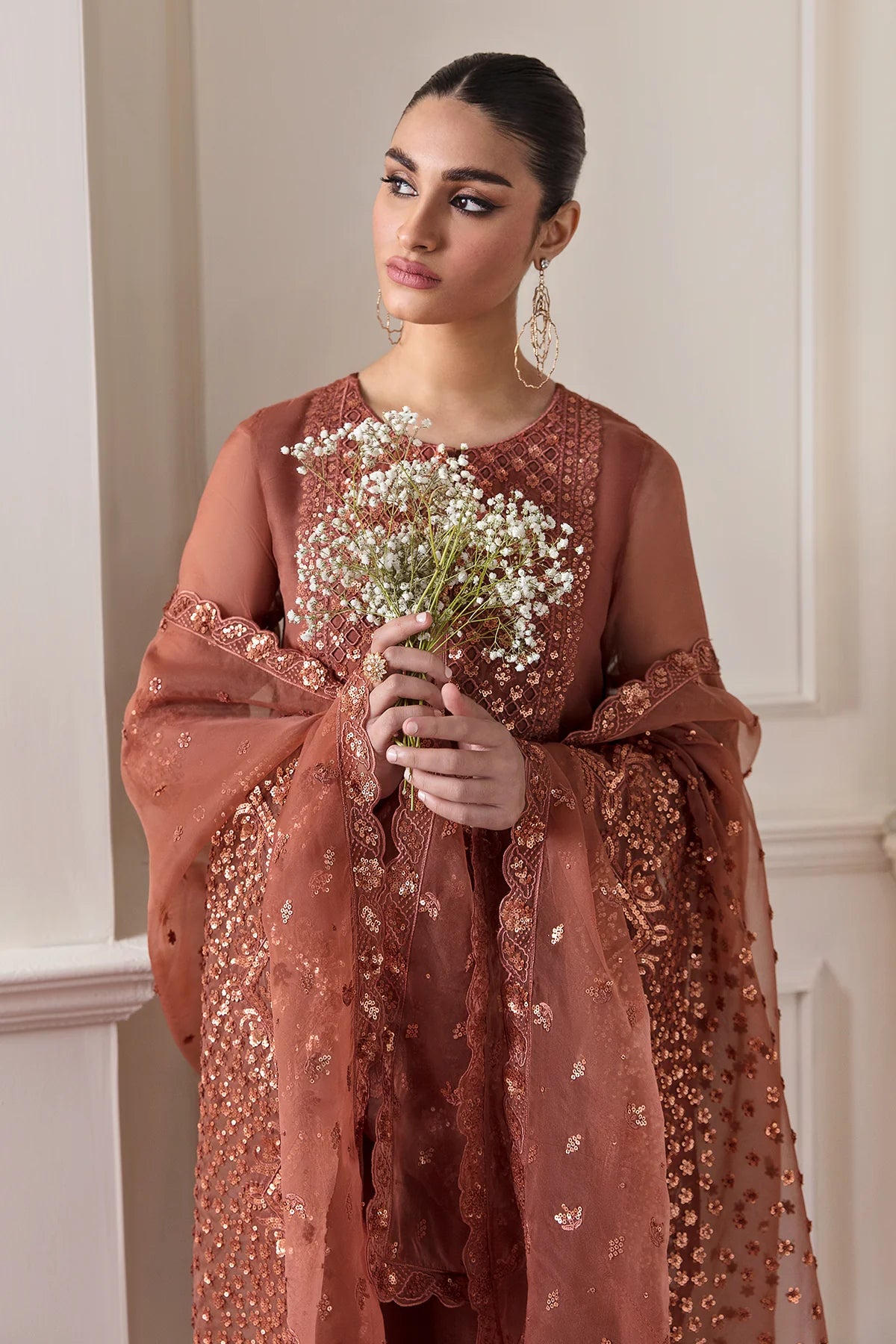 Baroque - EMBROIDERED CHIFFON UF-296 - Mirha Collections