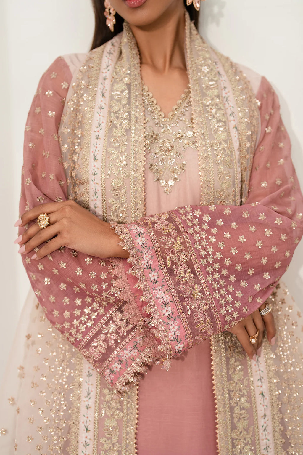 Baroque - EMBROIDERED CHIFFON UF-4135 - Mirha Collections