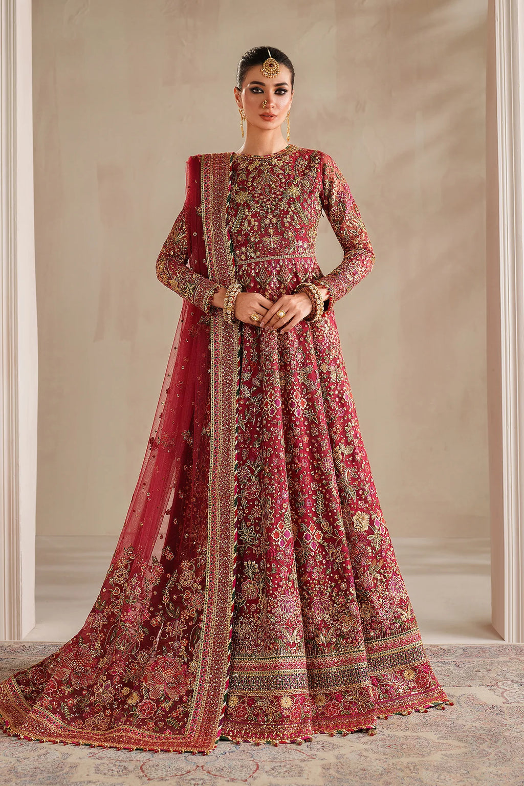 Baroque - EMBROIDERED NET UF-4370 - Mirha Collections
